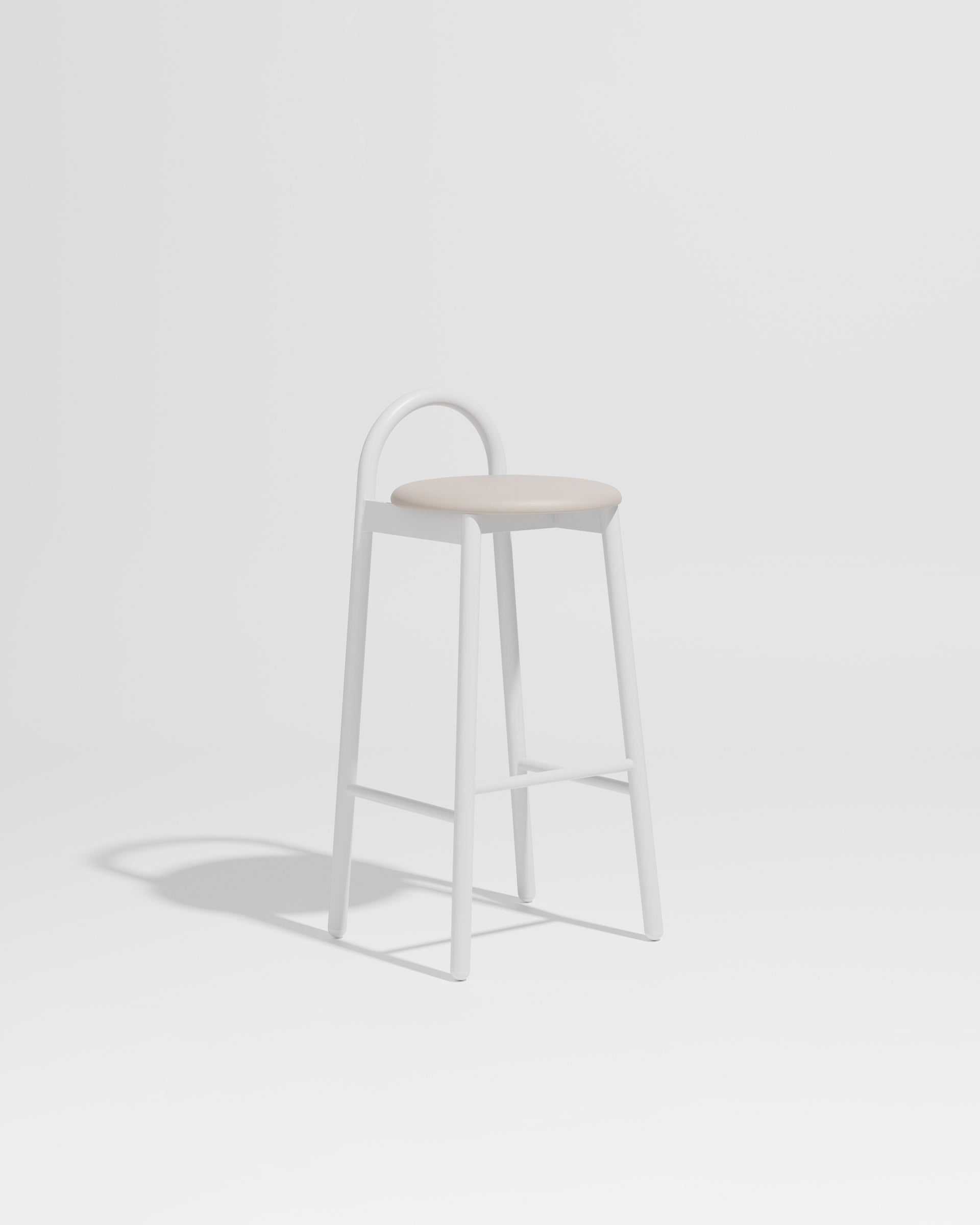 Bobby Bar Stool Metal Upholstered | Daniel Tucker | DesignByThem ** Knoll Prairie 020 / White (Outdoor Suitable)