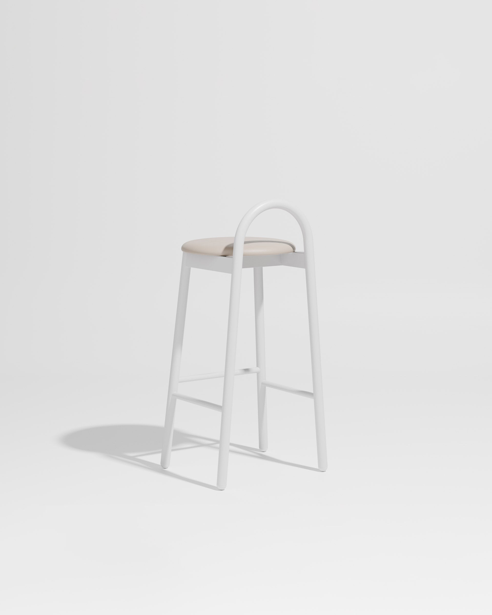 Bobby Bar Stool Metal Upholstered | Daniel Tucker | DesignByThem ** Knoll Prairie 020 / White (Outdoor Suitable)