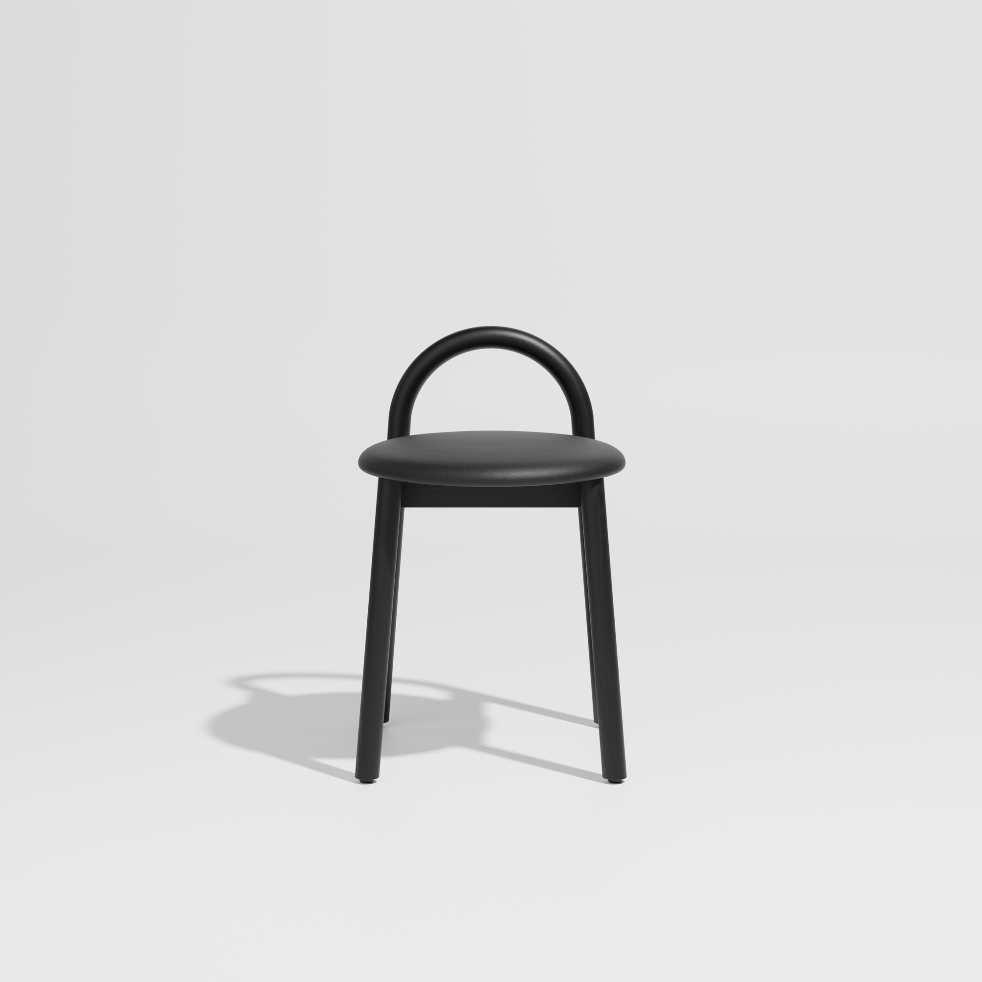 Bobby Timber Low Stool with Seat Pad | DesignByThem ** Knoll Prairie 018 / Black Ash