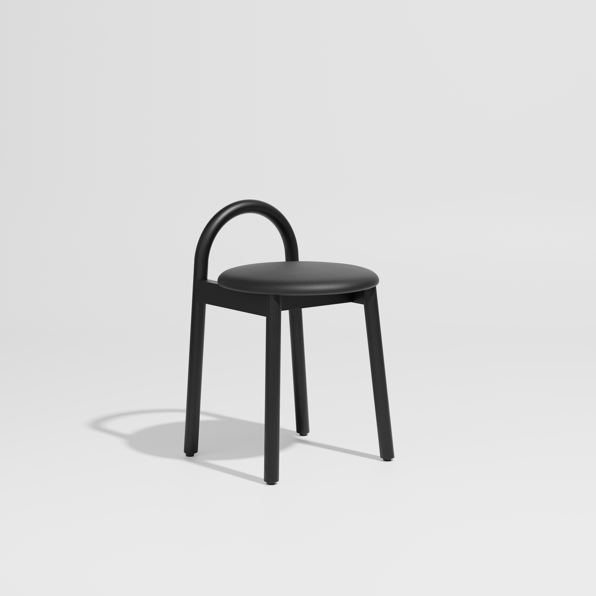 Bobby Timber Low Stool with Seat Pad | DesignByThem ** Knoll Prairie 018 / Black Ash