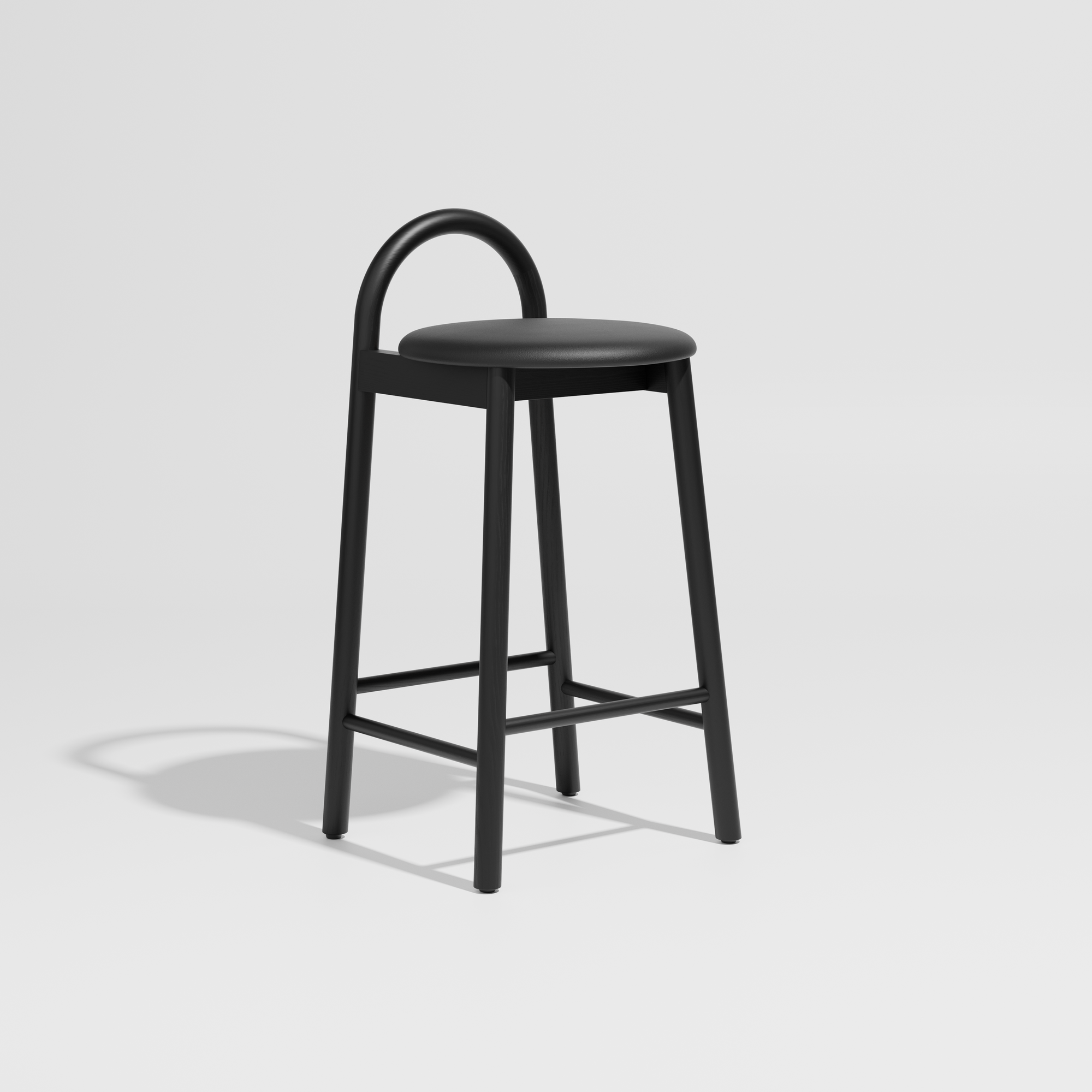 Bobby Timber Bar Counter Stool with Seat Pad | DesignByThem ** Knoll Prairie 018 / Black Ash