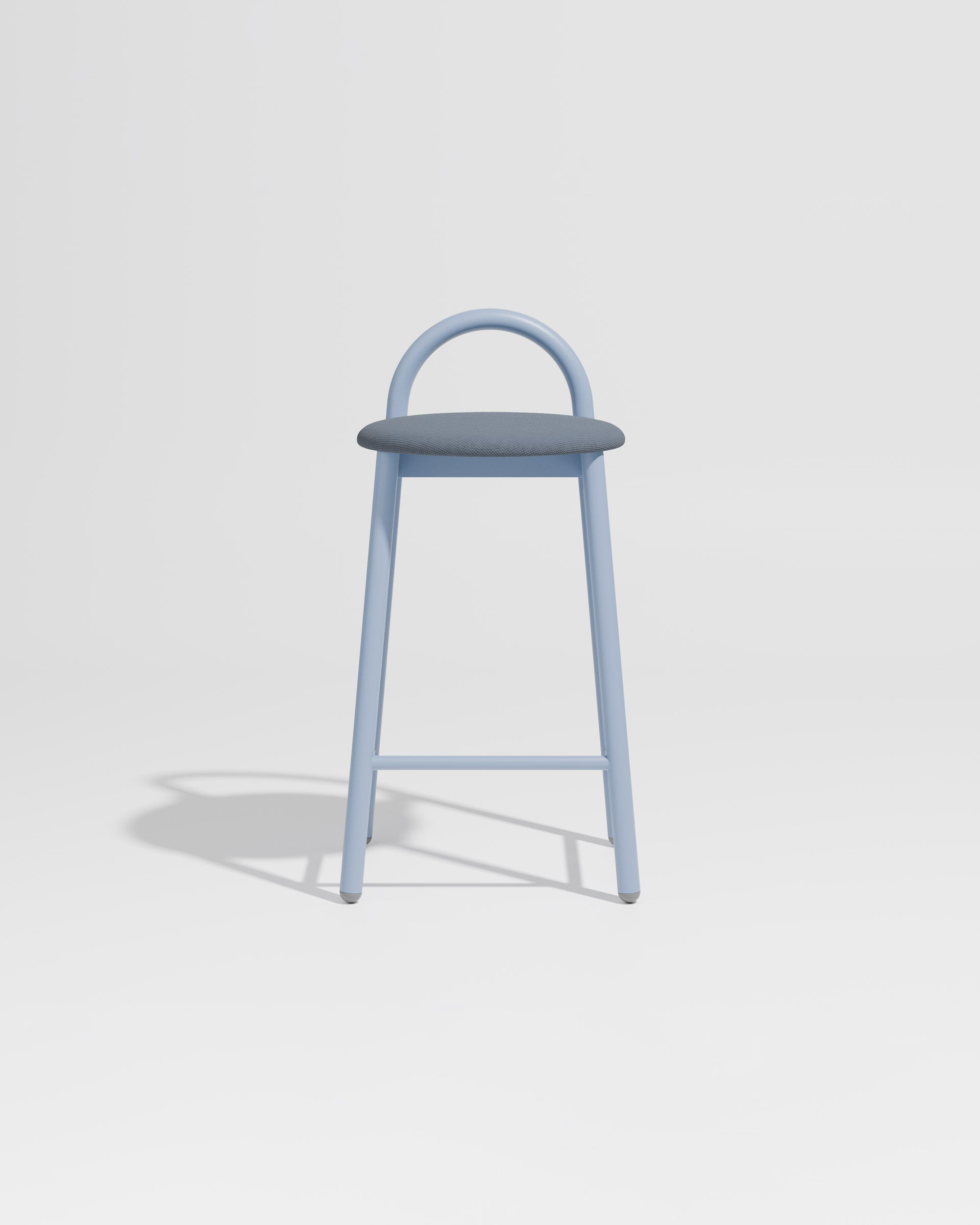 Bobby Counter Stool Metal Upholstered | Daniel Tucker | DesignByThem ** Maharam Merit 012 / Chalk Blue