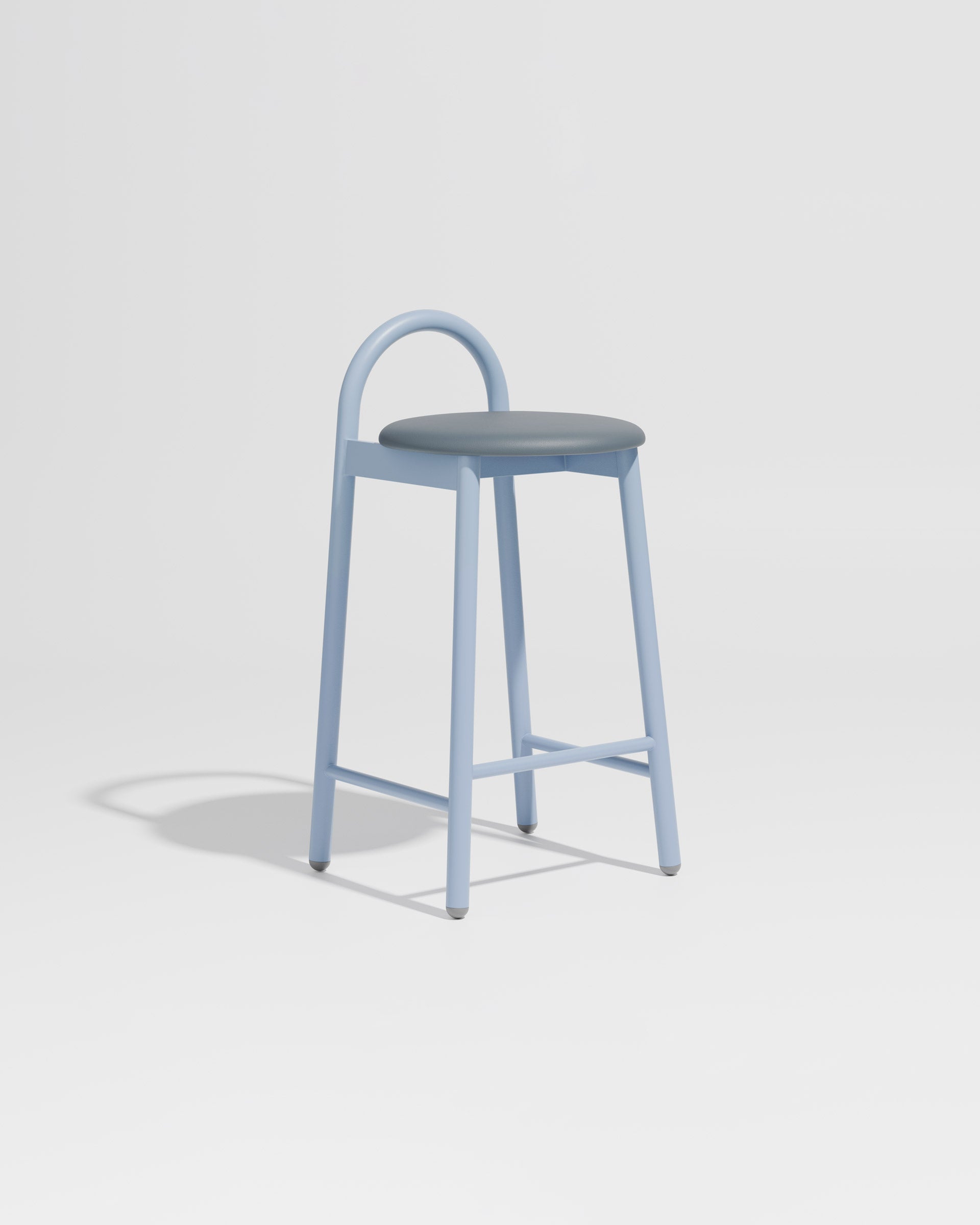 Bobby Counter Stool Metal Upholstered | Daniel Tucker | DesignByThem ** Knoll Prairie 051 / Chalk Blue (Outdoor Suitable)