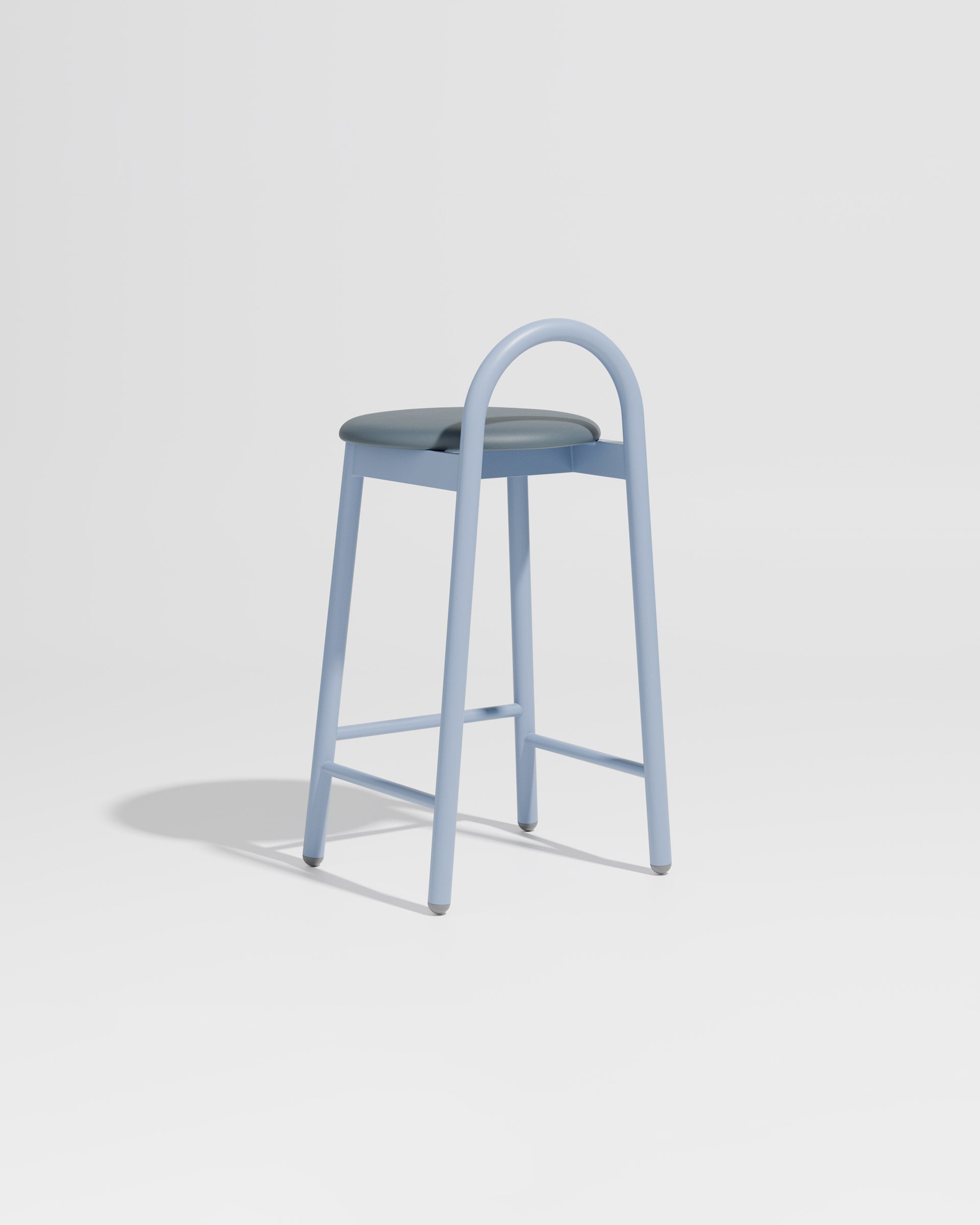 Bobby Counter Stool Metal Upholstered | Daniel Tucker | DesignByThem ** Knoll Prairie 051 / Chalk Blue (Outdoor Suitable)