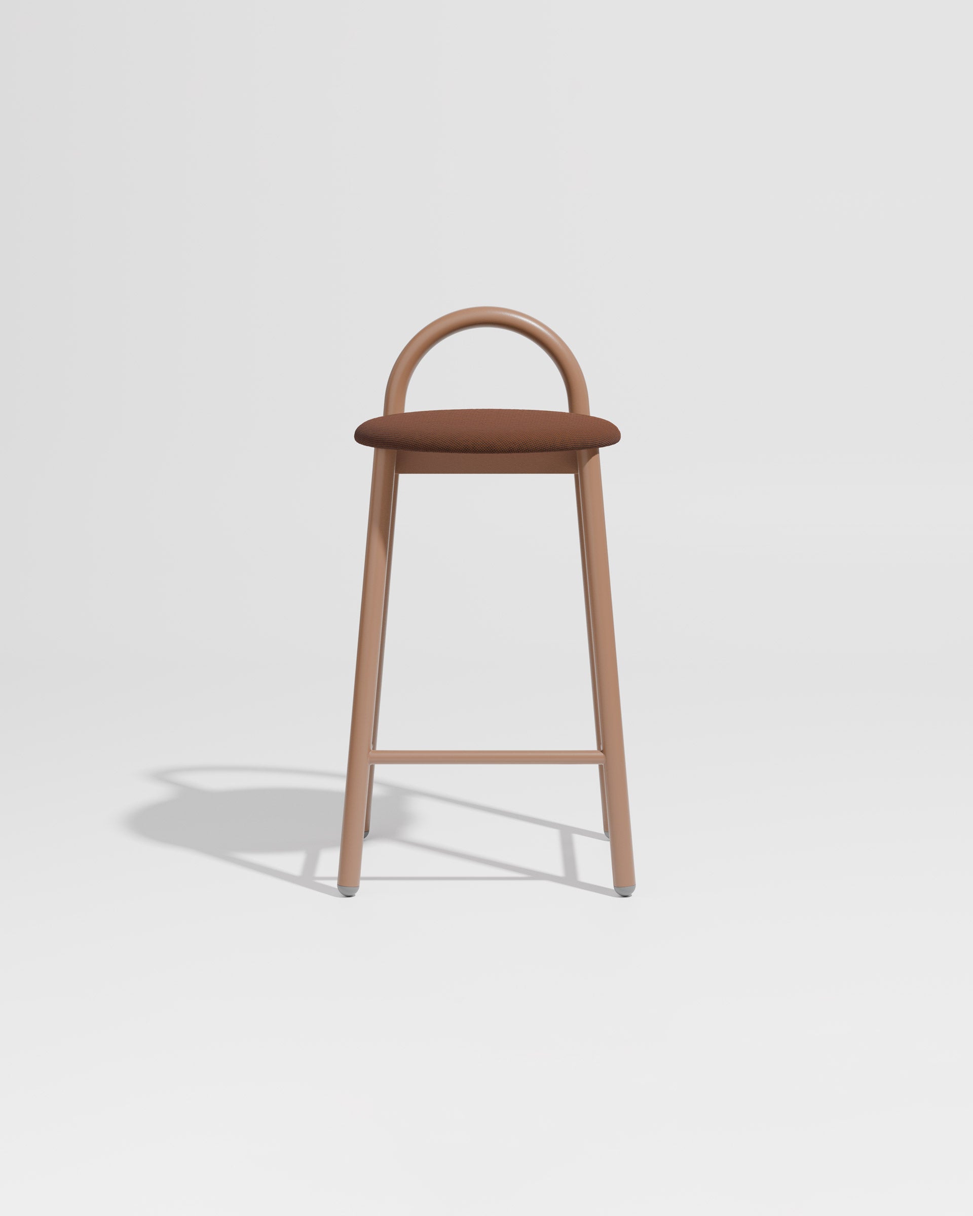 Bobby Counter Stool Metal Upholstered | Daniel Tucker | DesignByThem ** Maharam Merit 033 / Nutmeg