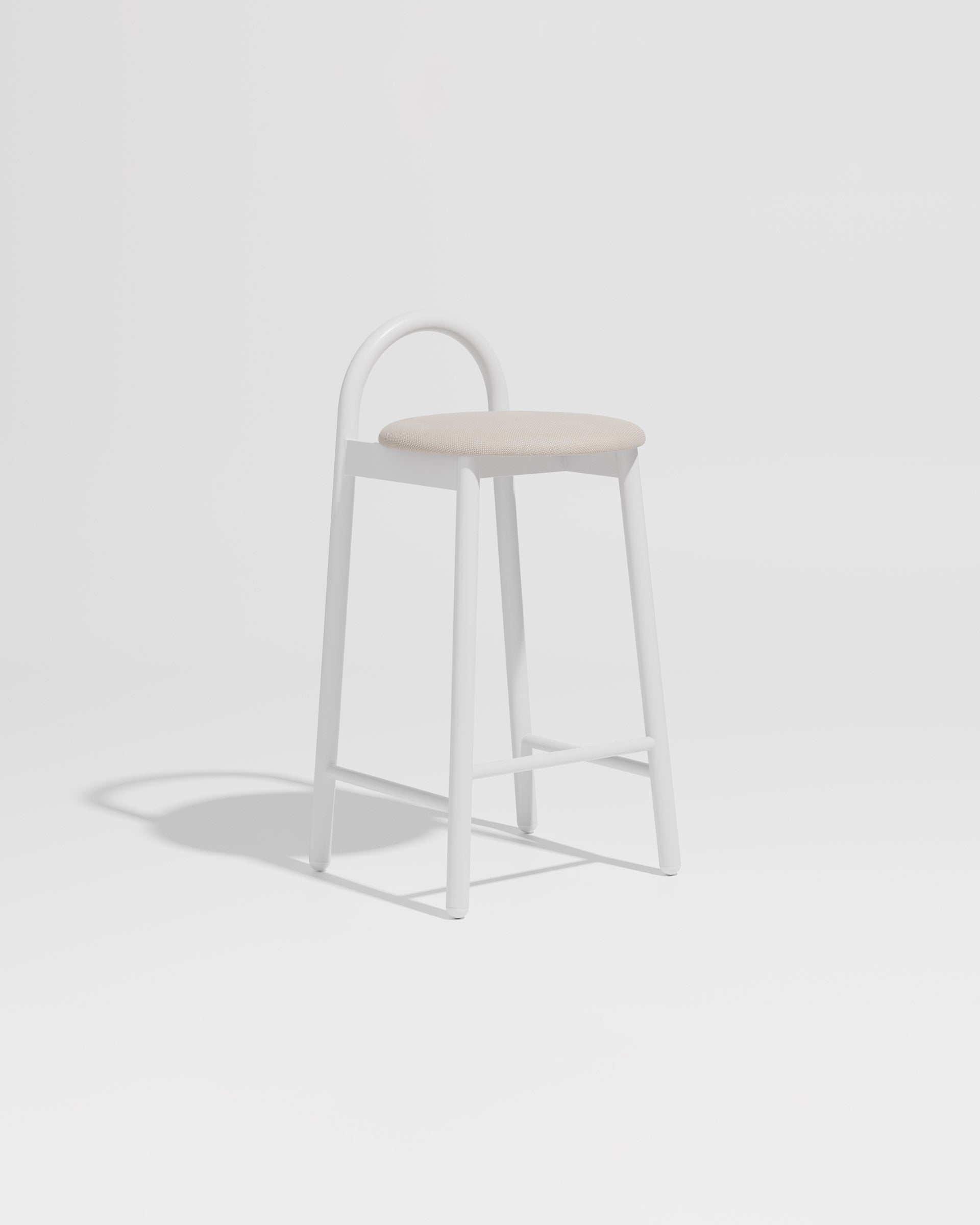 Bobby Counter Stool Metal Upholstered | Daniel Tucker | DesignByThem ** Maharam Merit 030 / White