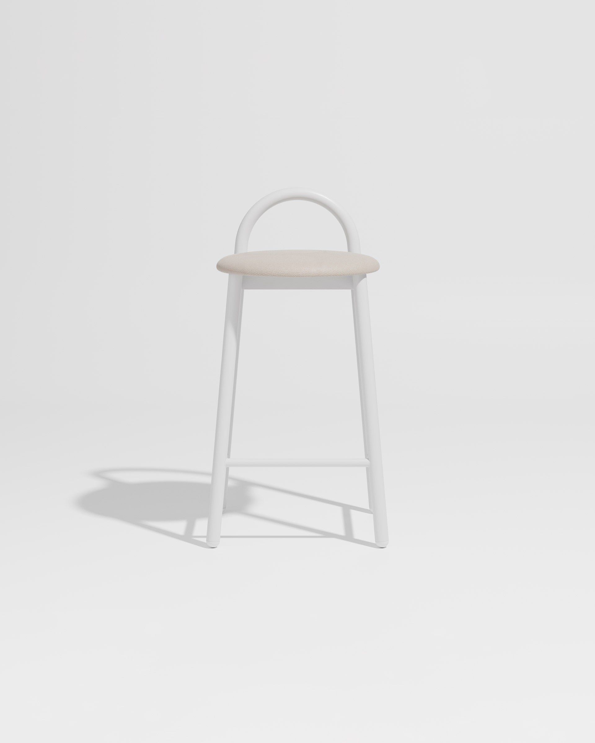 Bobby Counter Stool Metal Upholstered | Daniel Tucker | DesignByThem ** Maharam Merit 030 / White