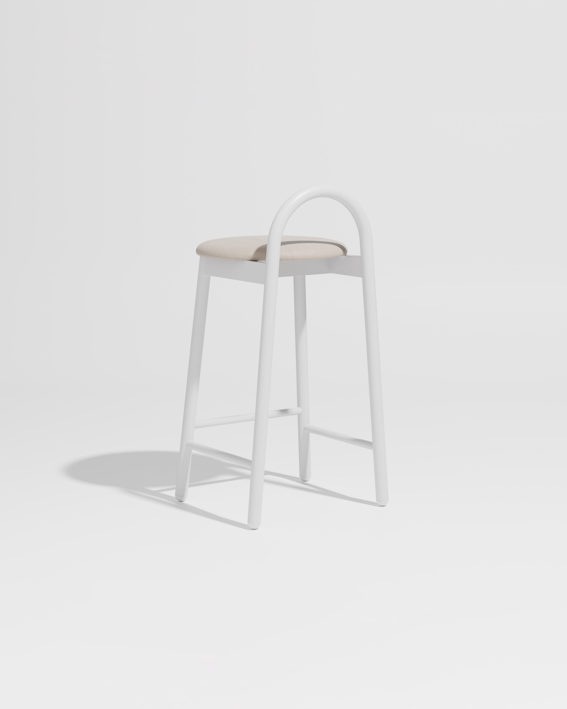 Bobby Counter Stool Metal Upholstered | Daniel Tucker | DesignByThem ** Maharam Merit 030 / White