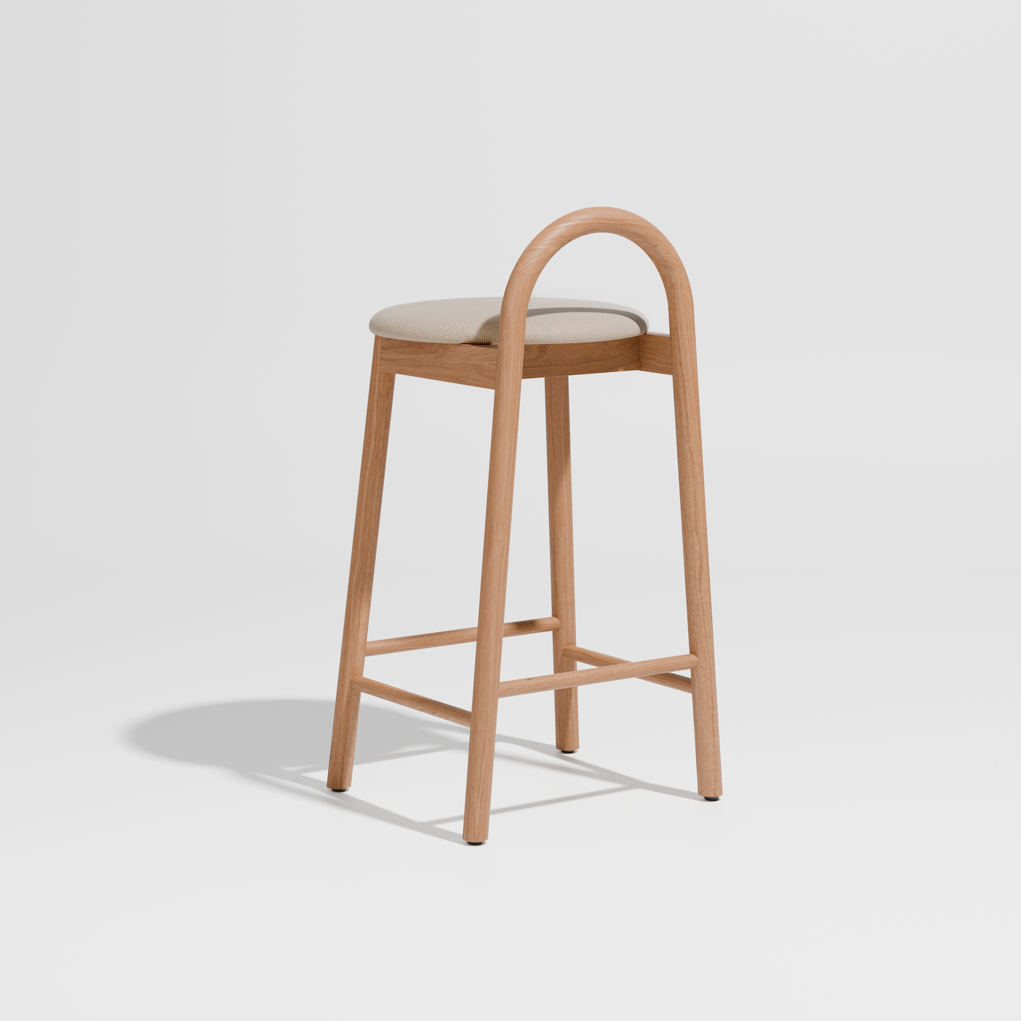 Bobby Timber Bar Counter Stool with Seat Pad | DesignByThem ** Maharam Merit 030 / Oak