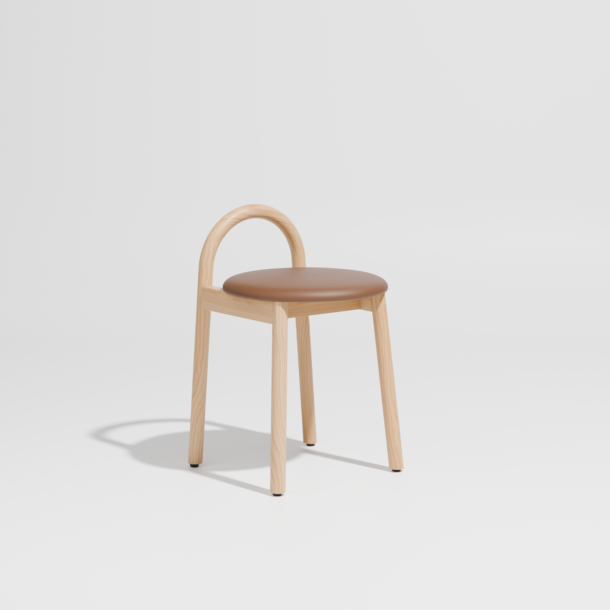 Bobby Timber Low Stool with Seat Pad | DesignByThem ** Knoll Prairie 027 / Ash