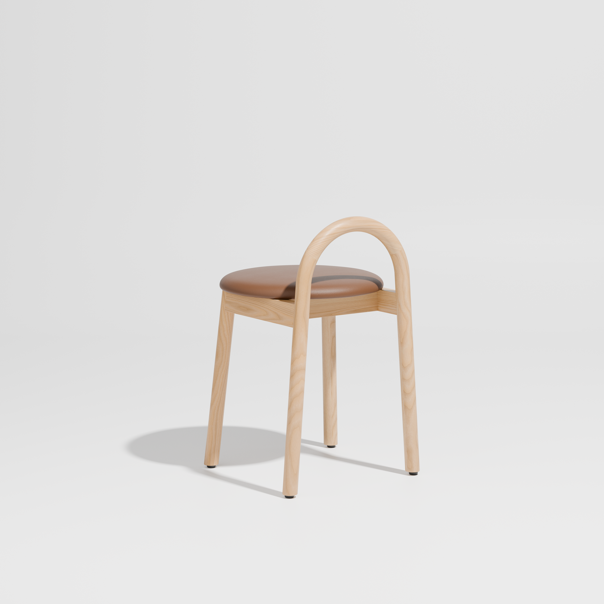 Bobby Timber Low Stool with Seat Pad | DesignByThem ** Knoll Prairie 027 / Ash