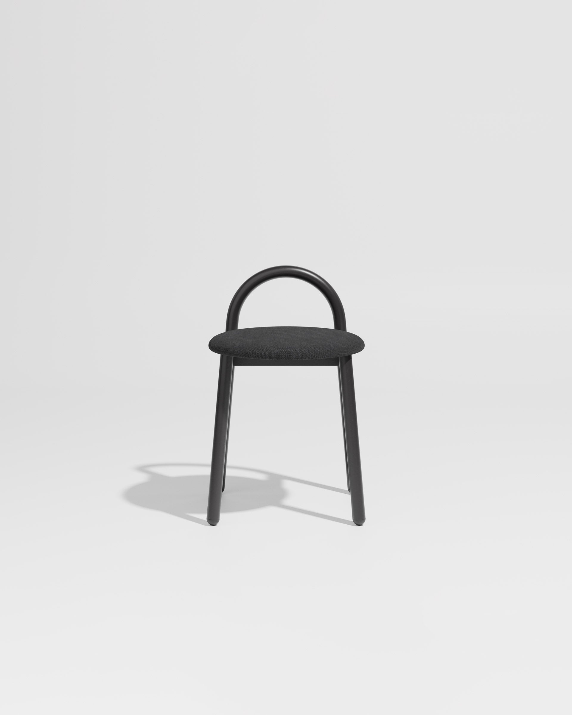 Bobby Stool Metal Upholstered | Daniel Tucker | DesignByThem ** Maharam Merit 004 / Black