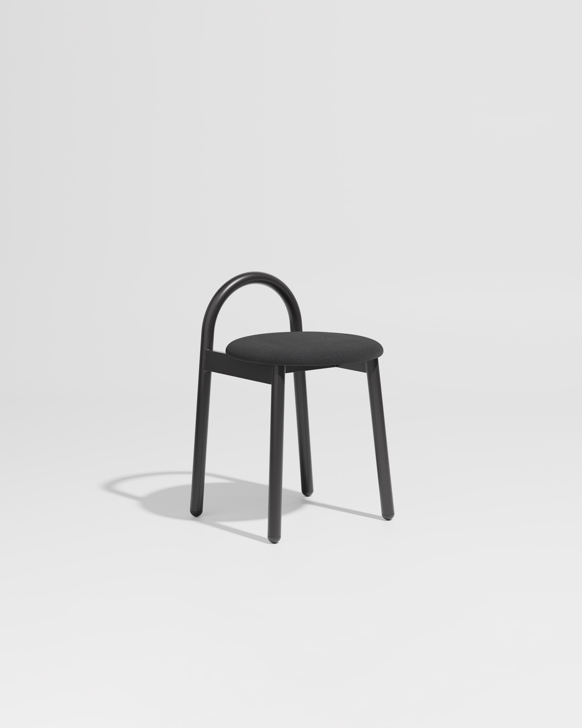 Bobby Stool Metal Upholstered | Daniel Tucker | DesignByThem ** Maharam Merit 004 / Black