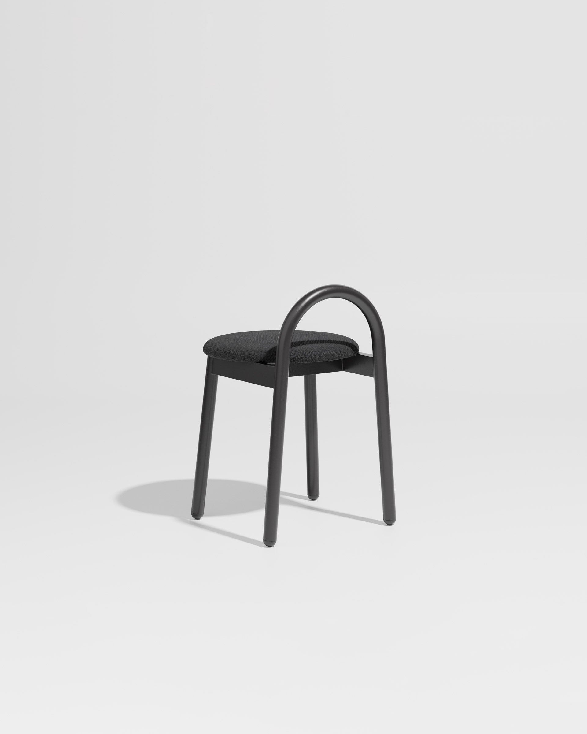 Bobby Stool Metal Upholstered | Daniel Tucker | DesignByThem ** Maharam Merit 004 / Black