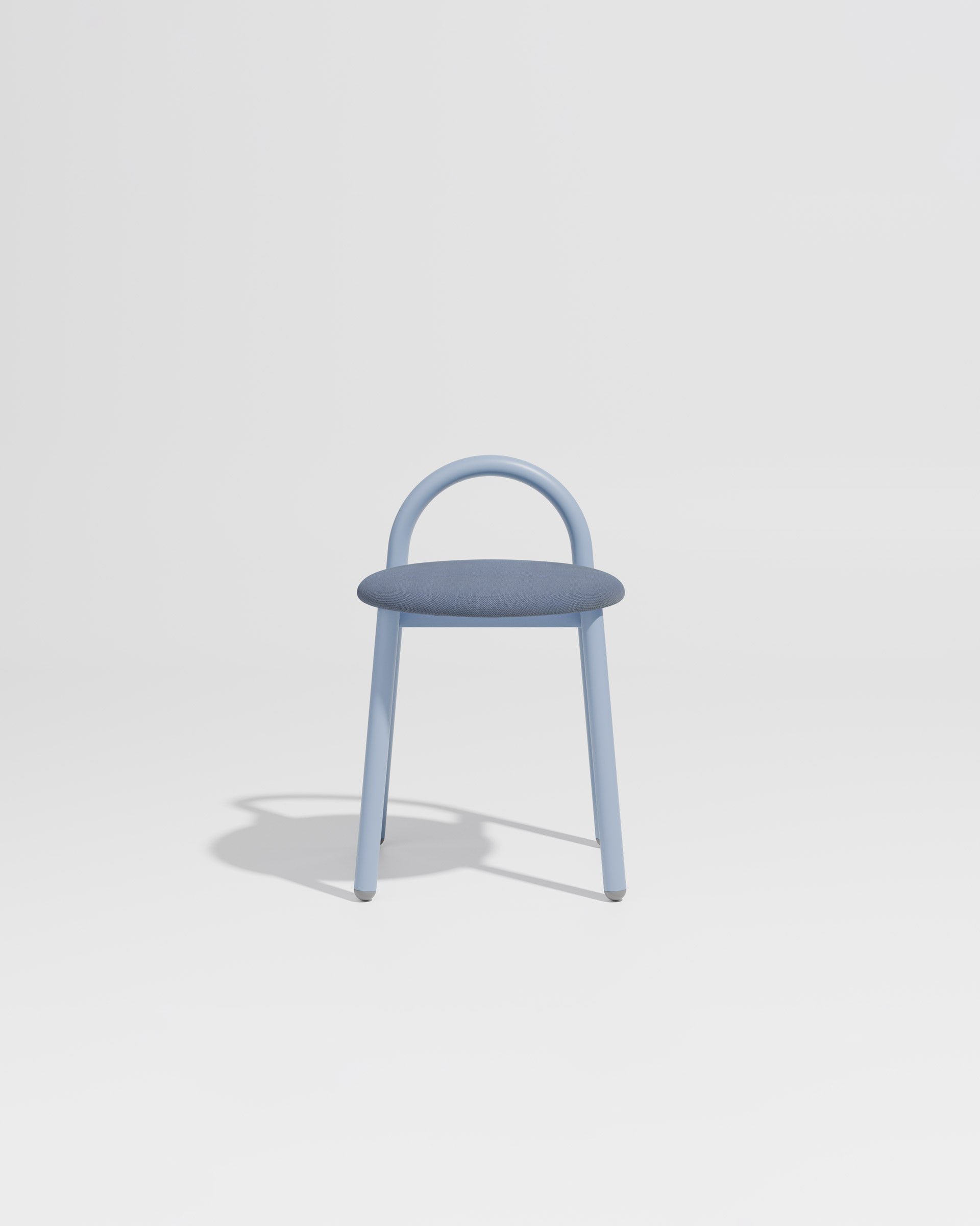 Bobby Stool Metal Upholstered | Daniel Tucker | DesignByThem ** Maharam Merit 012 / Chalk Blue