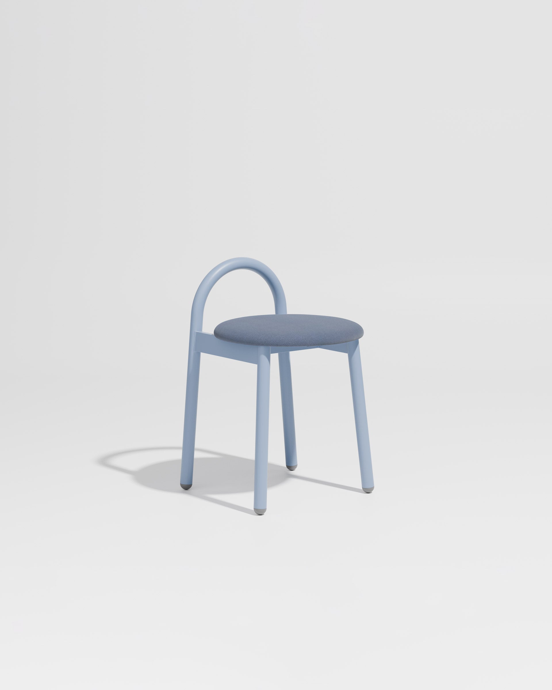 Bobby Stool Metal Upholstered | Daniel Tucker | DesignByThem ** Maharam Merit 031 / Chalk Blue