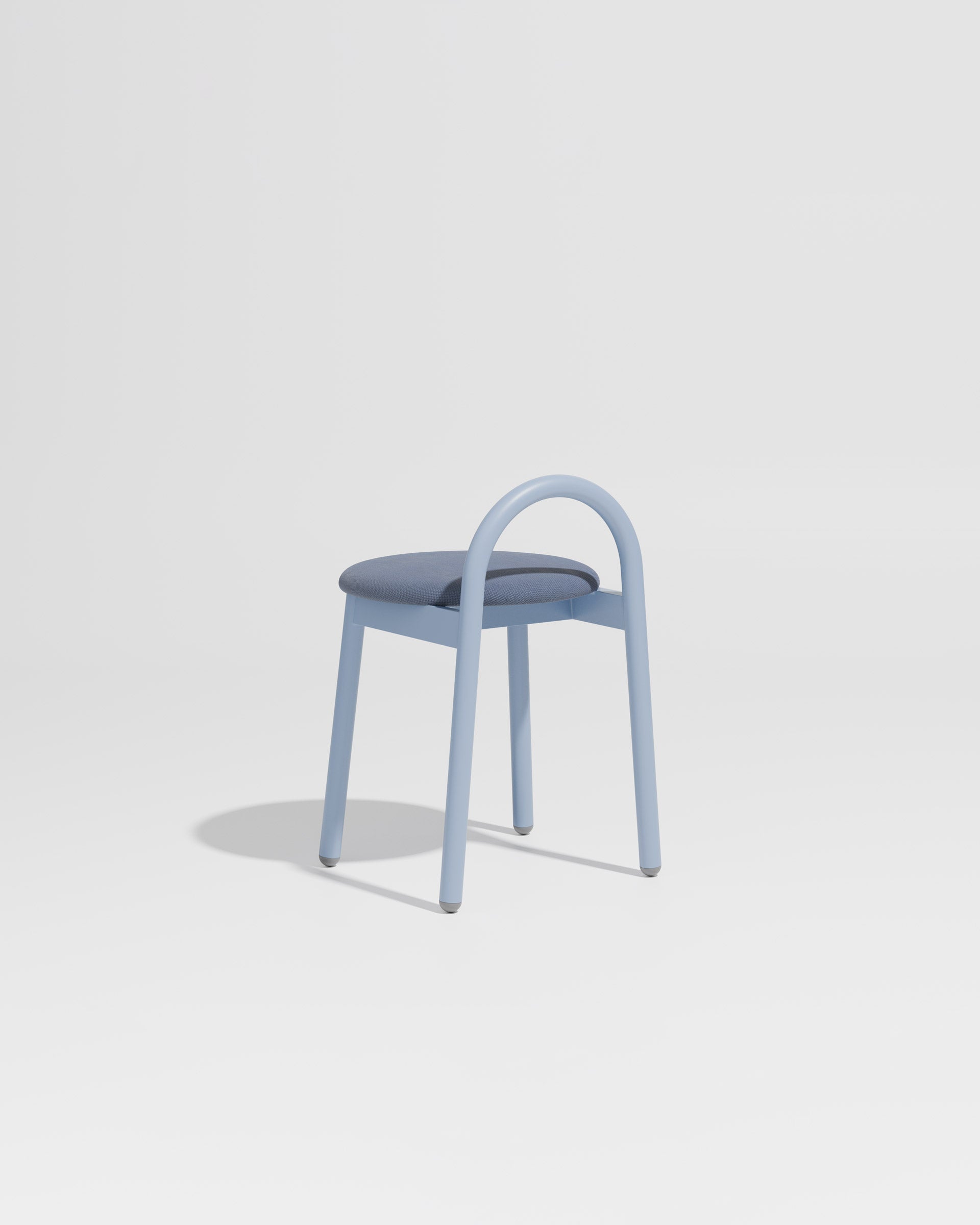 Bobby Stool Metal Upholstered | Daniel Tucker | DesignByThem ** Maharam Merit 012 / Chalk Blue