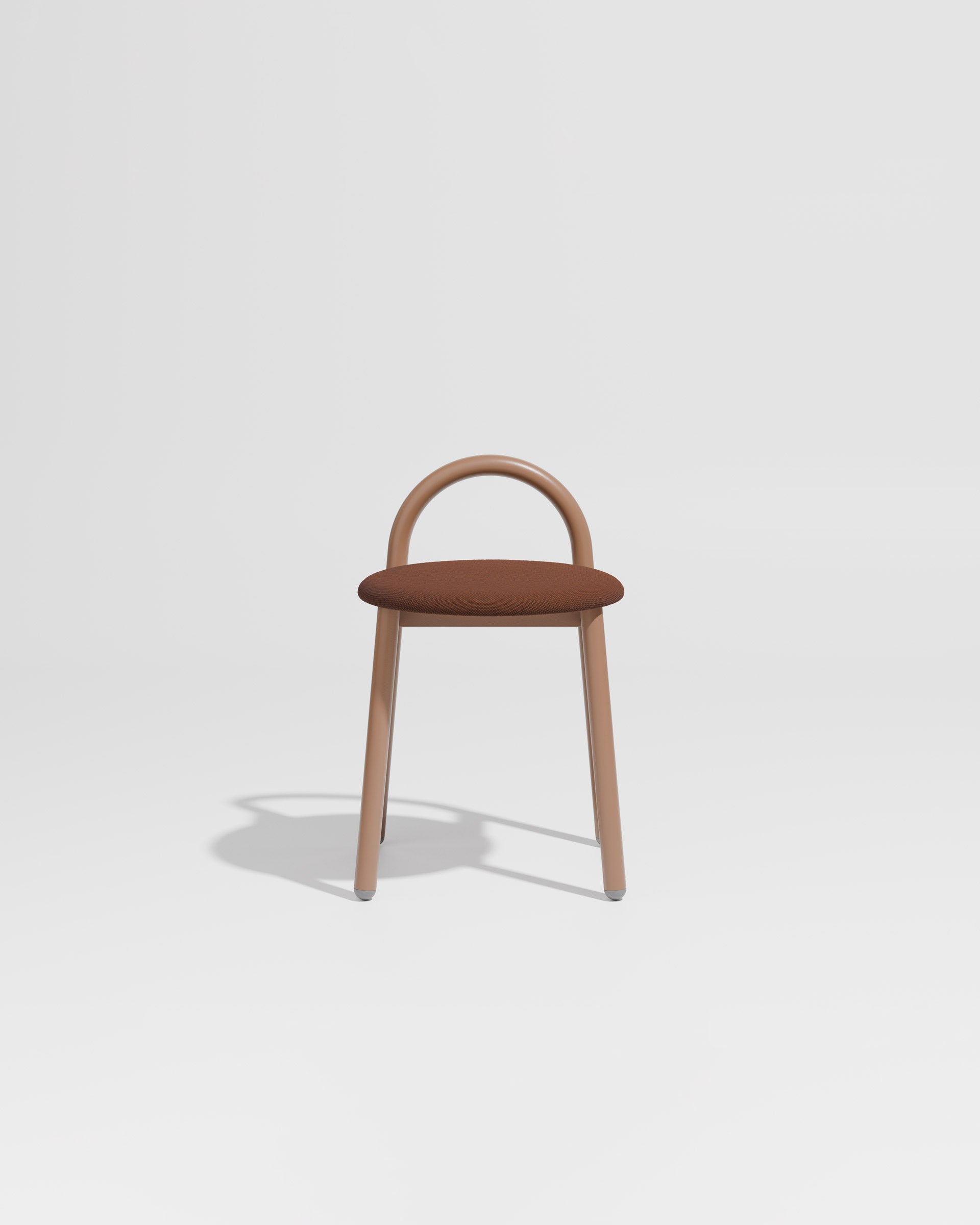 Bobby Stool Metal Upholstered | Daniel Tucker | DesignByThem ** Maharam Merit 033 / Nutmeg