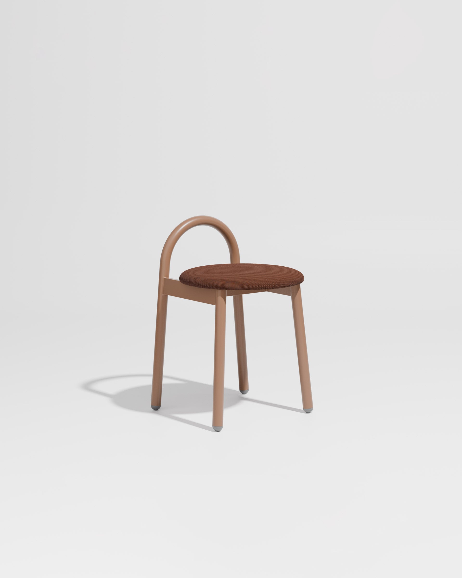 Bobby Stool Metal Upholstered | Daniel Tucker | DesignByThem ** Maharam Merit 033 / Nutmeg