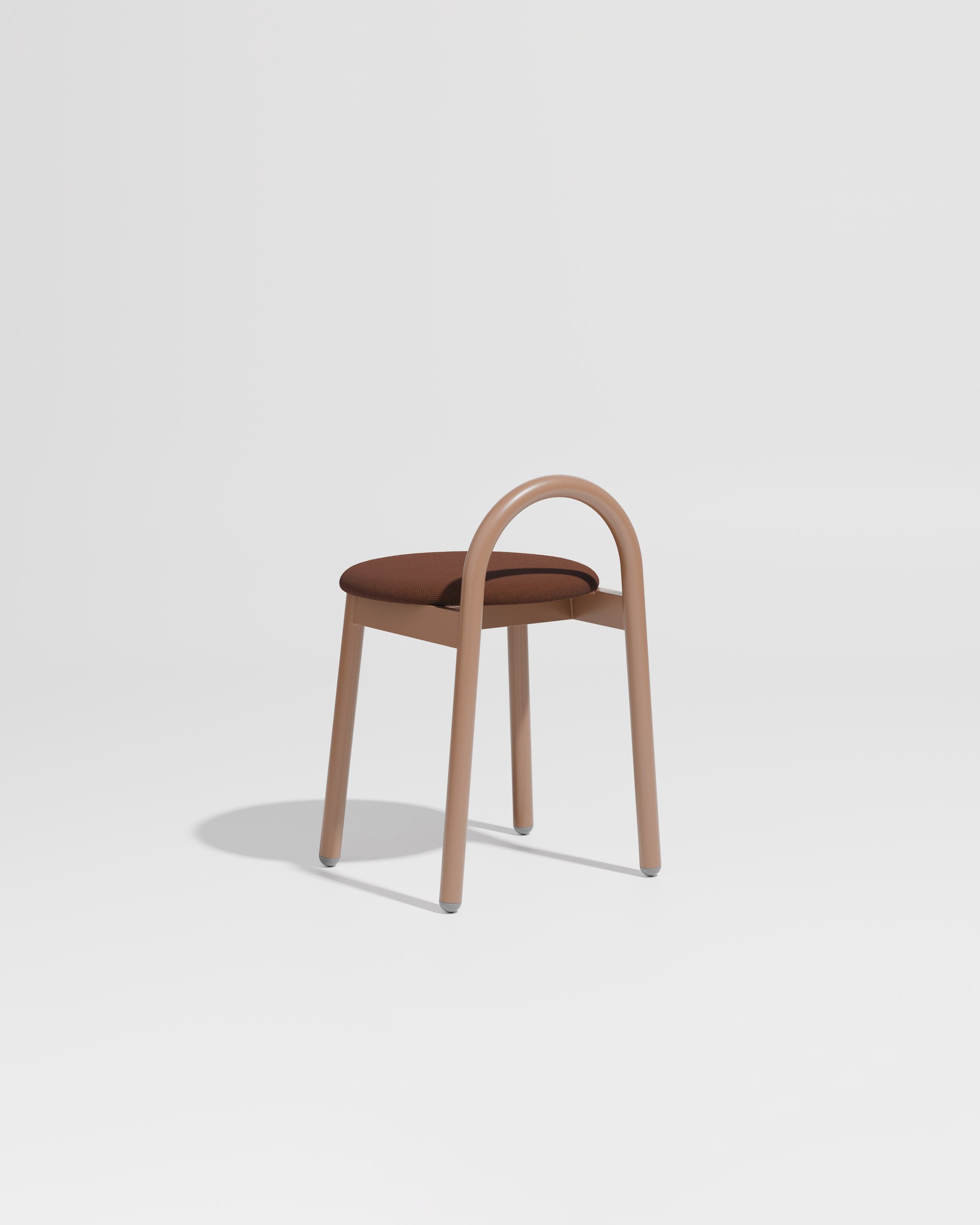 Bobby Stool Metal Upholstered | Daniel Tucker | DesignByThem ** Maharam Merit 033 / Nutmeg