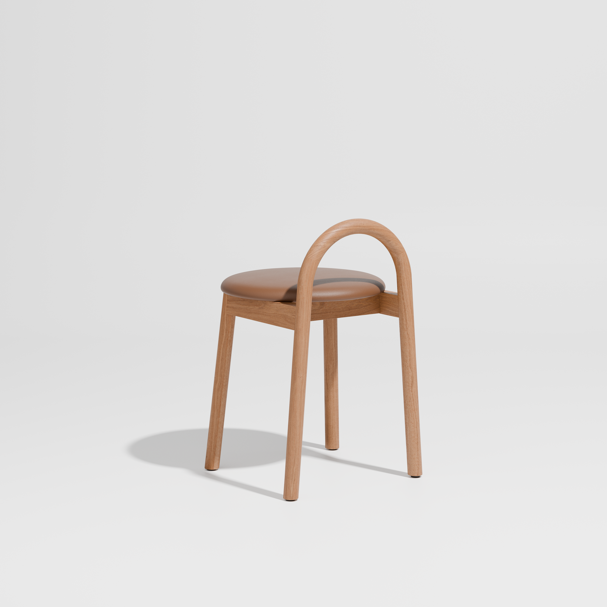 Bobby Timber Low Stool with Seat Pad | DesignByThem ** Knoll Prairie 027 / Oak