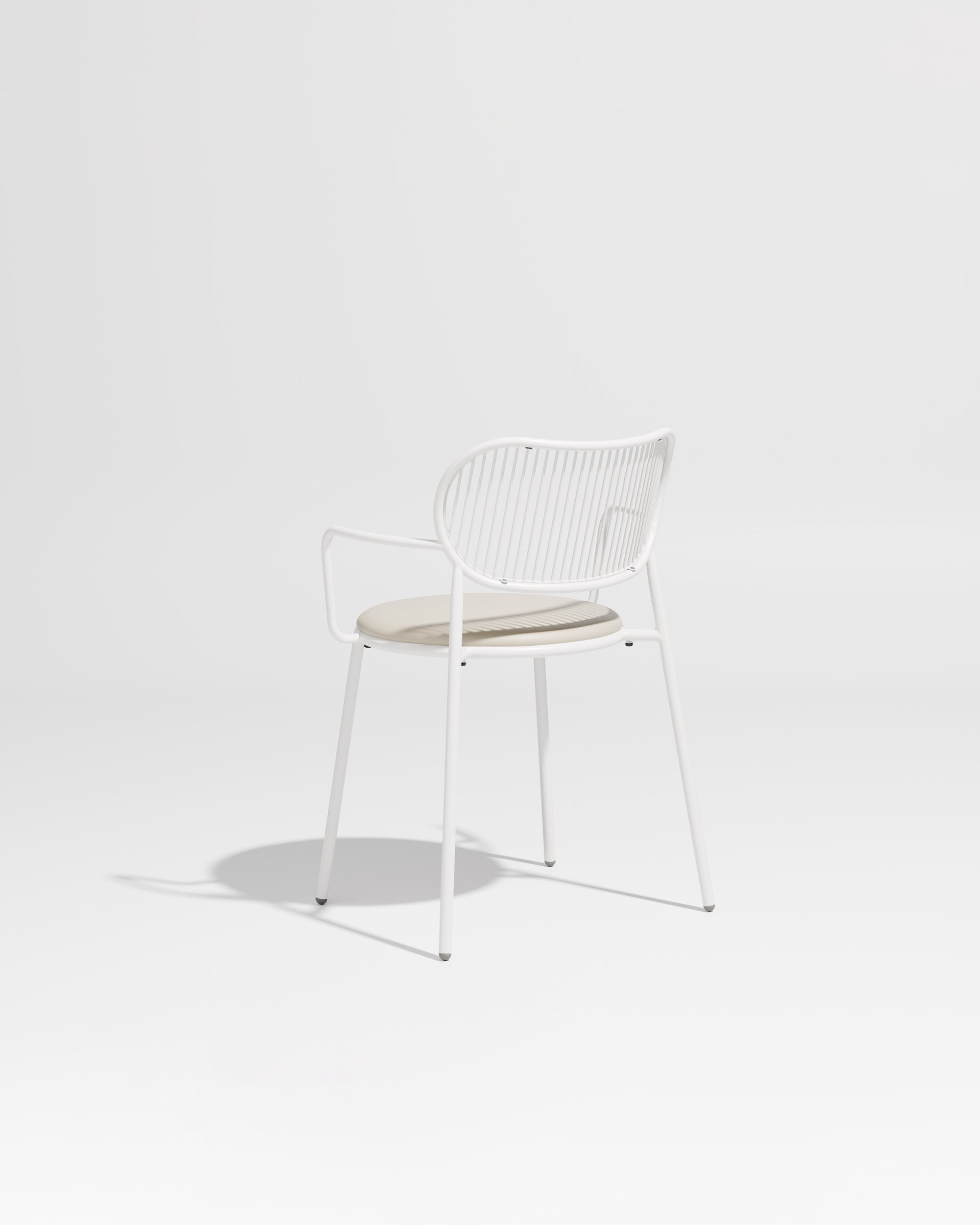 Piper Chair with Armrests | Gibson Karlo | Dining Stainless Steel | DesignByThem ** White-White / Knoll Prairie - 020 (Outdoor Suitable)