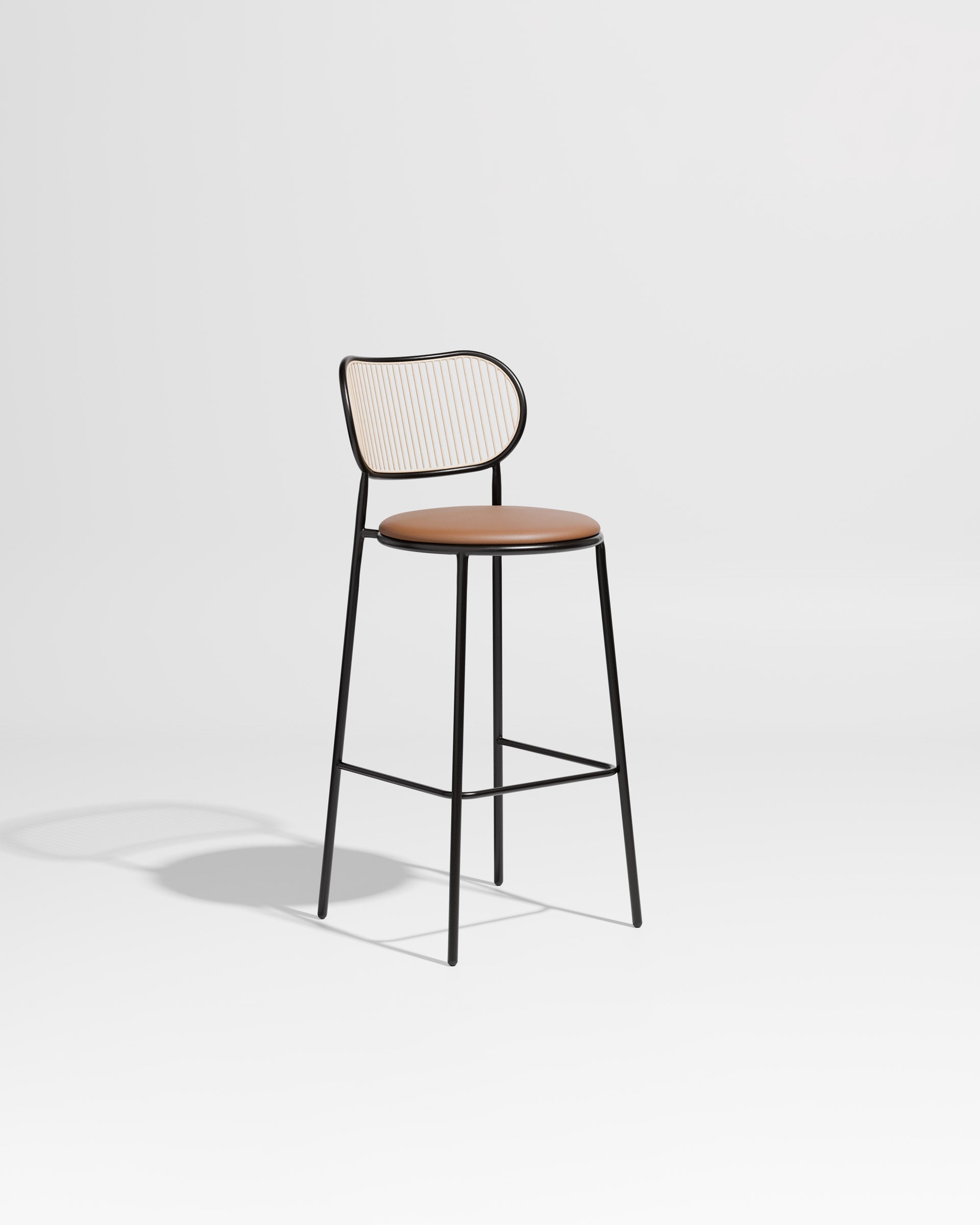 Piper Bar Chair Upholstered | Gibson Karlo | DesignByThem ** Black Beige / Knoll Prairie - 027 (Outdoor Suitable)