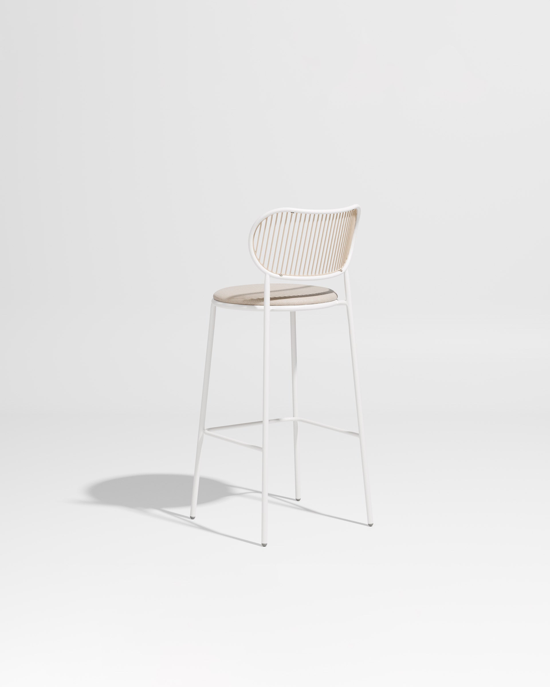 Piper Bar Chair Upholstered | Gibson Karlo | DesignByThem ** White Beige / Maharam Merit - 030 (Indoor Only)