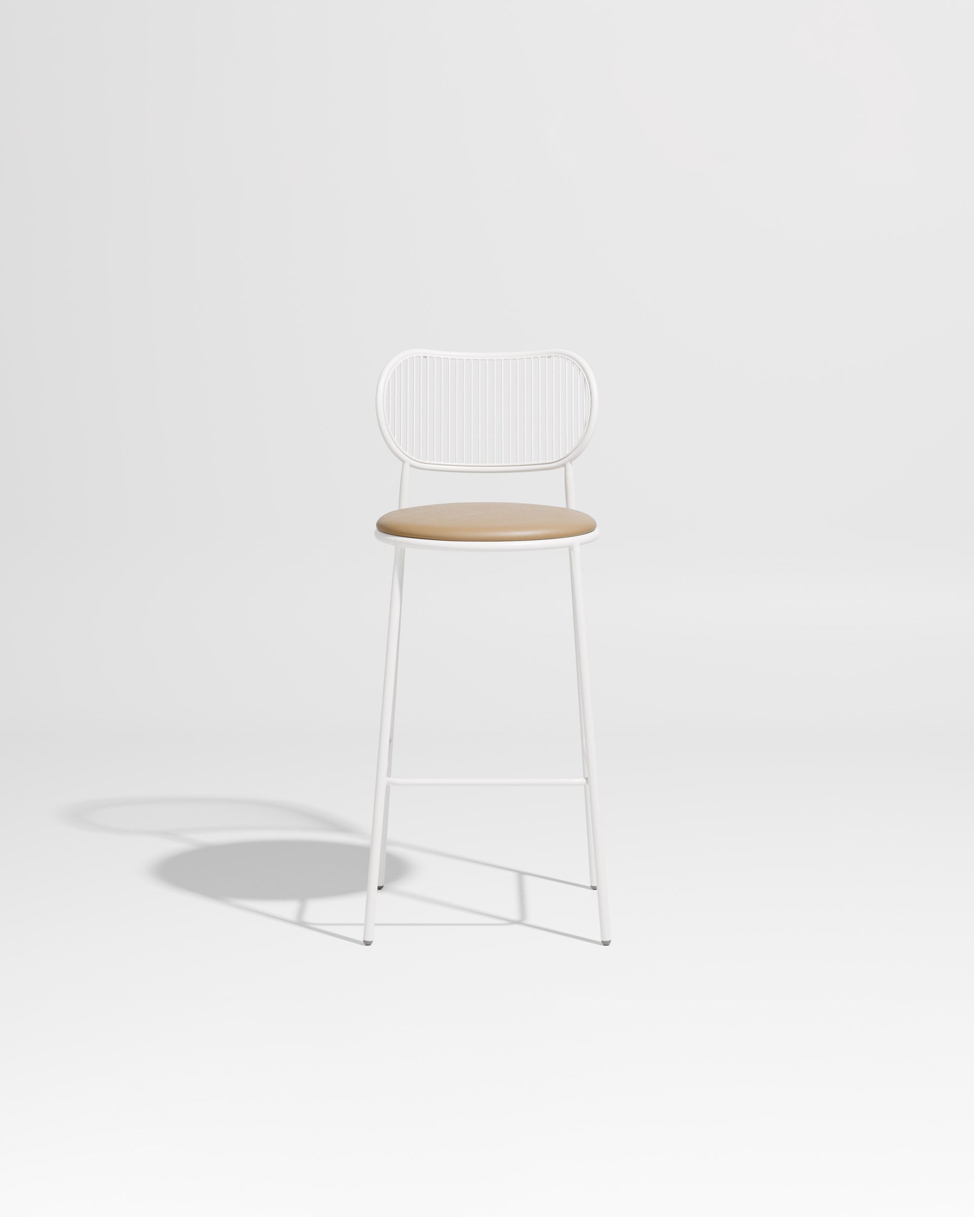 Piper Bar Chair Upholstered | Gibson Karlo | DesignByThem ** White White / Knoll Prairie - 025 (Outdoor Suitable)