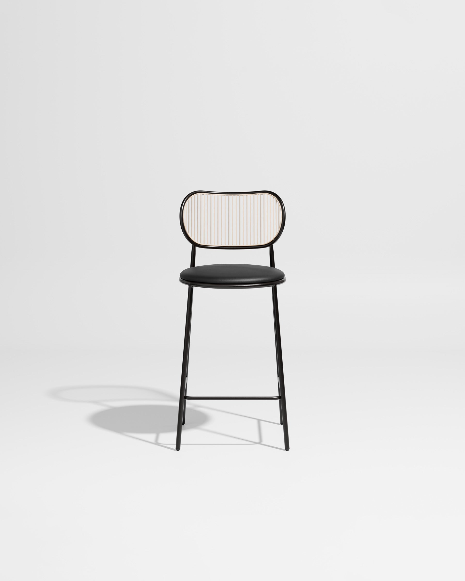 Piper Counter Chair | Gibson Karlo | Stainless Steel | DesignByThem ** Black-Beige / Knoll Prairie - 018 (Outdoor Suitable)