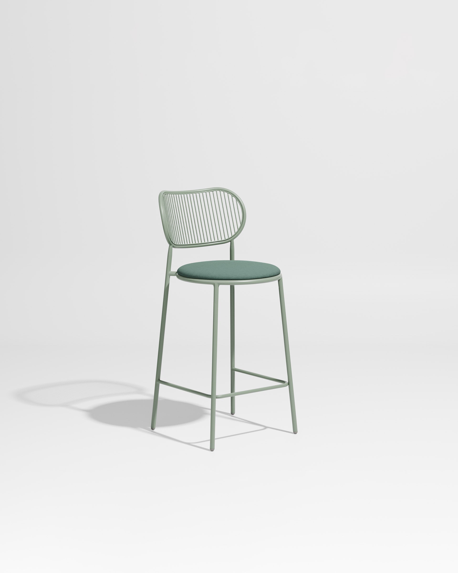 Piper Counter Chair | Gibson Karlo | Stainless Steel | DesignByThem ** Pale Eucalypt / Maharam Merit - 017 (Indoor Only)