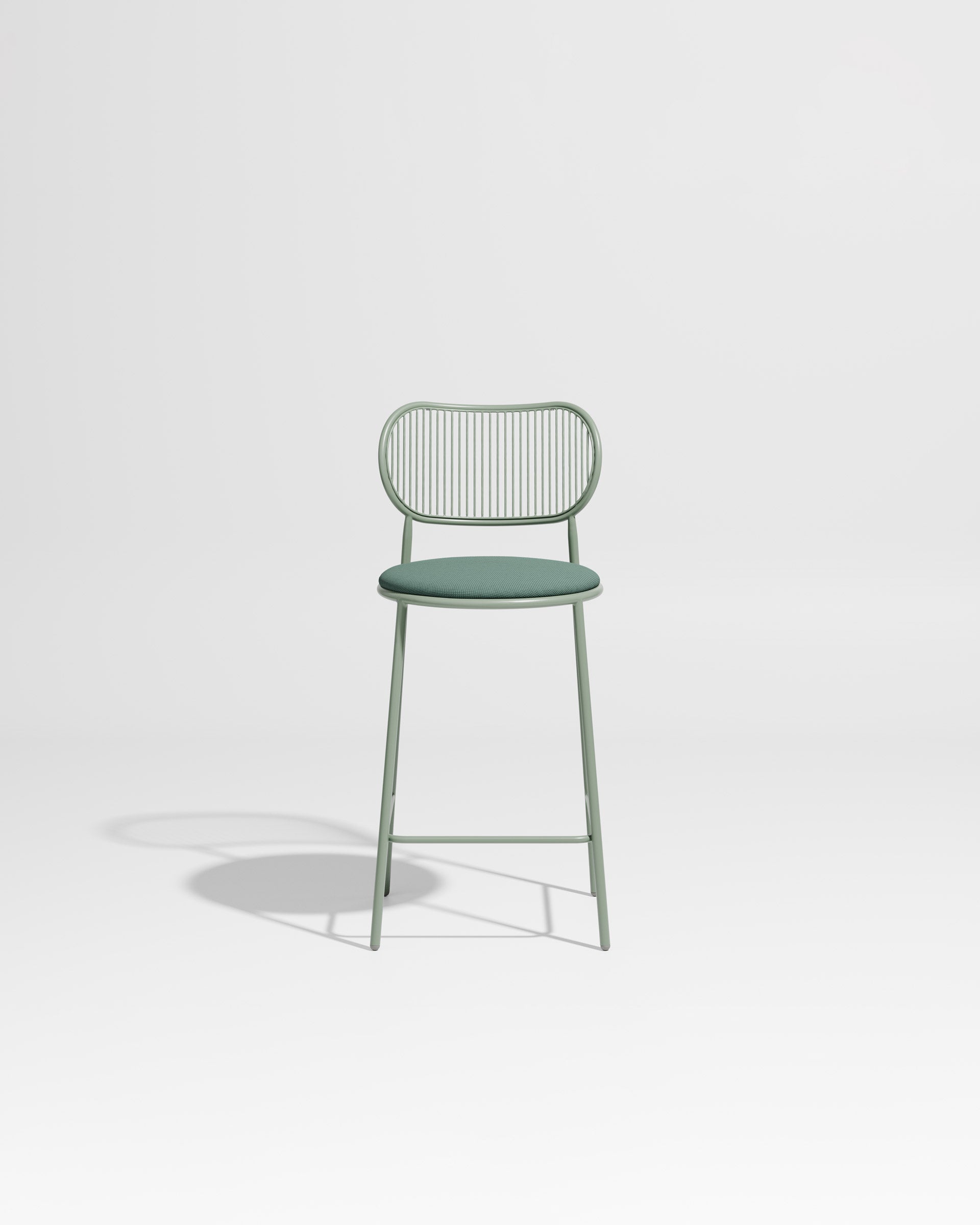 Piper Counter Chair | Gibson Karlo | Stainless Steel | DesignByThem ** Pale Eucalypt / Maharam Merit - 017 (Indoor Only)