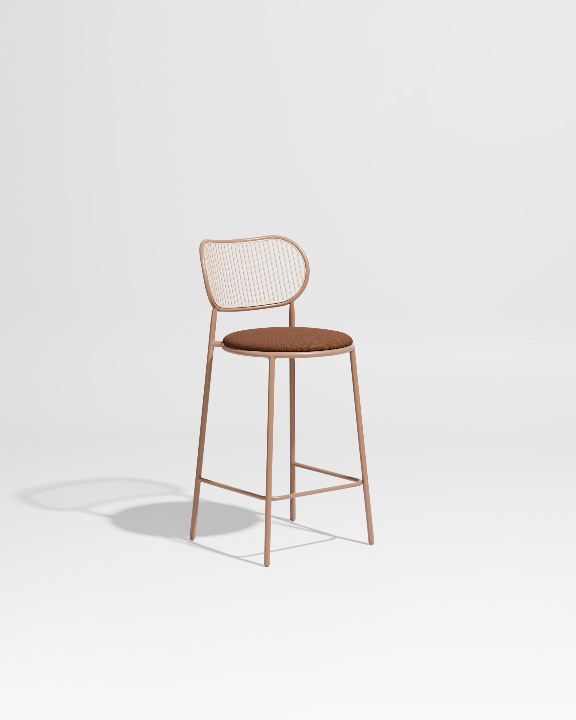 Piper Counter Chair | Gibson Karlo | Stainless Steel | DesignByThem ** Nutmeg-Beige / Maharam Merit - 033 (Indoor Only)