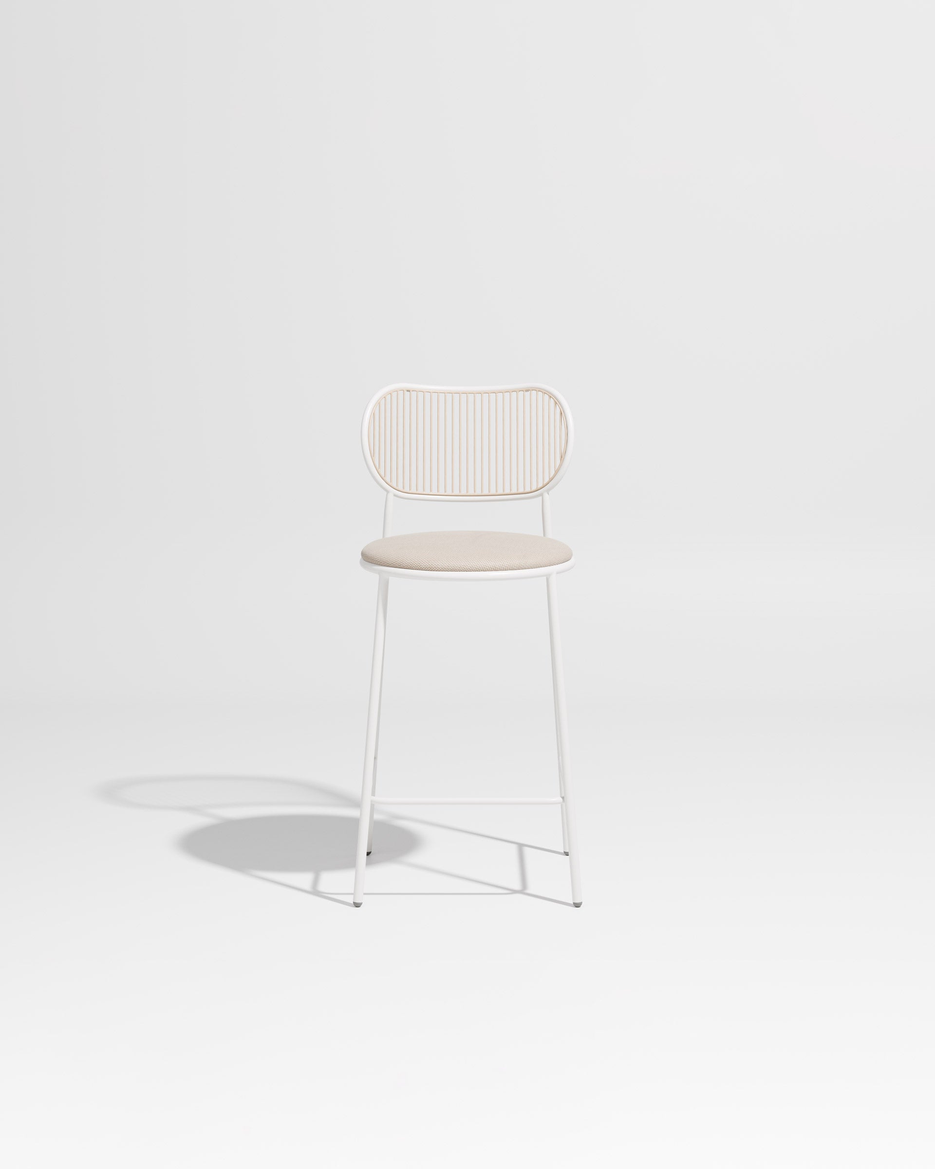 Piper Counter Chair | Gibson Karlo | Stainless Steel | DesignByThem ** White-Beige / Maharam Merit - 030 (Indoor Only)