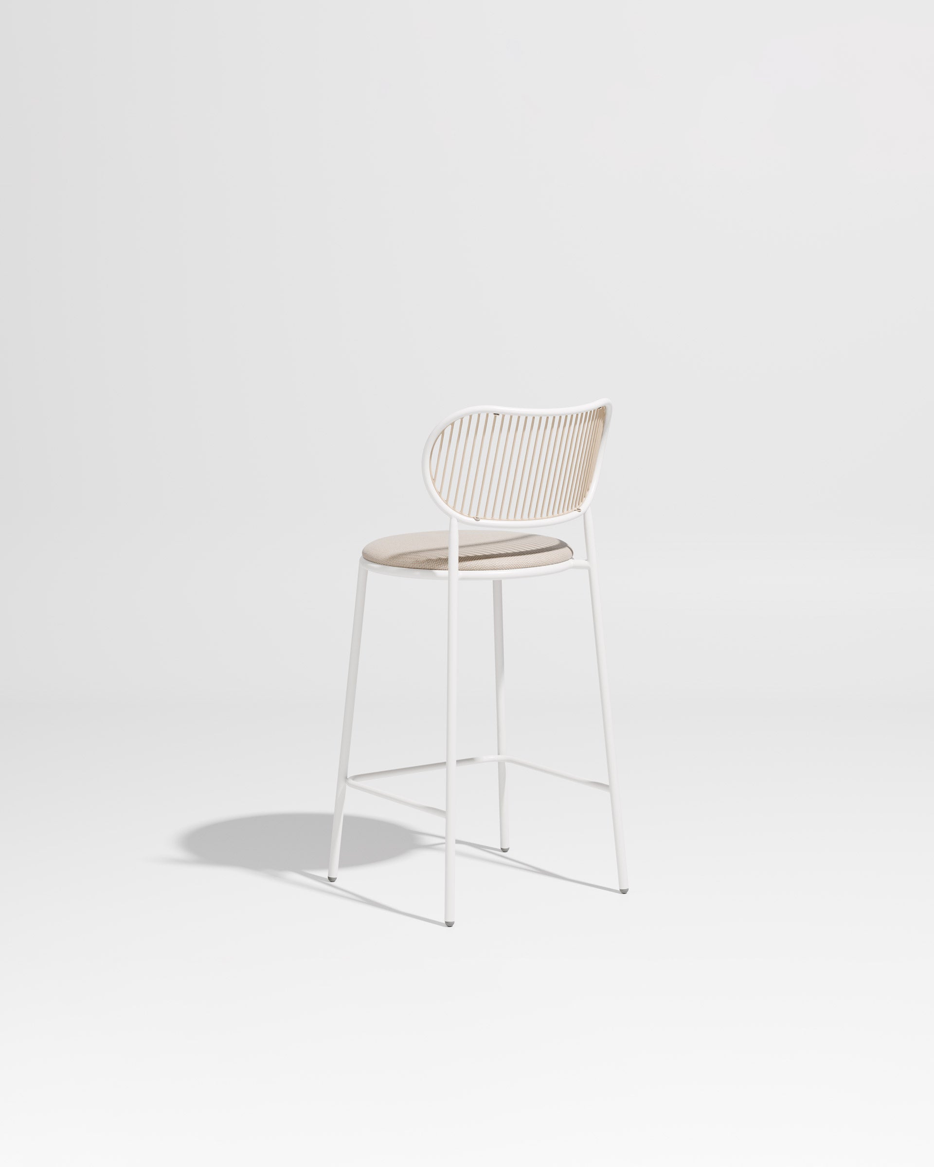 Piper Counter Chair | Gibson Karlo | Stainless Steel | DesignByThem ** White-Beige / Maharam Merit - 030 (Indoor Only)