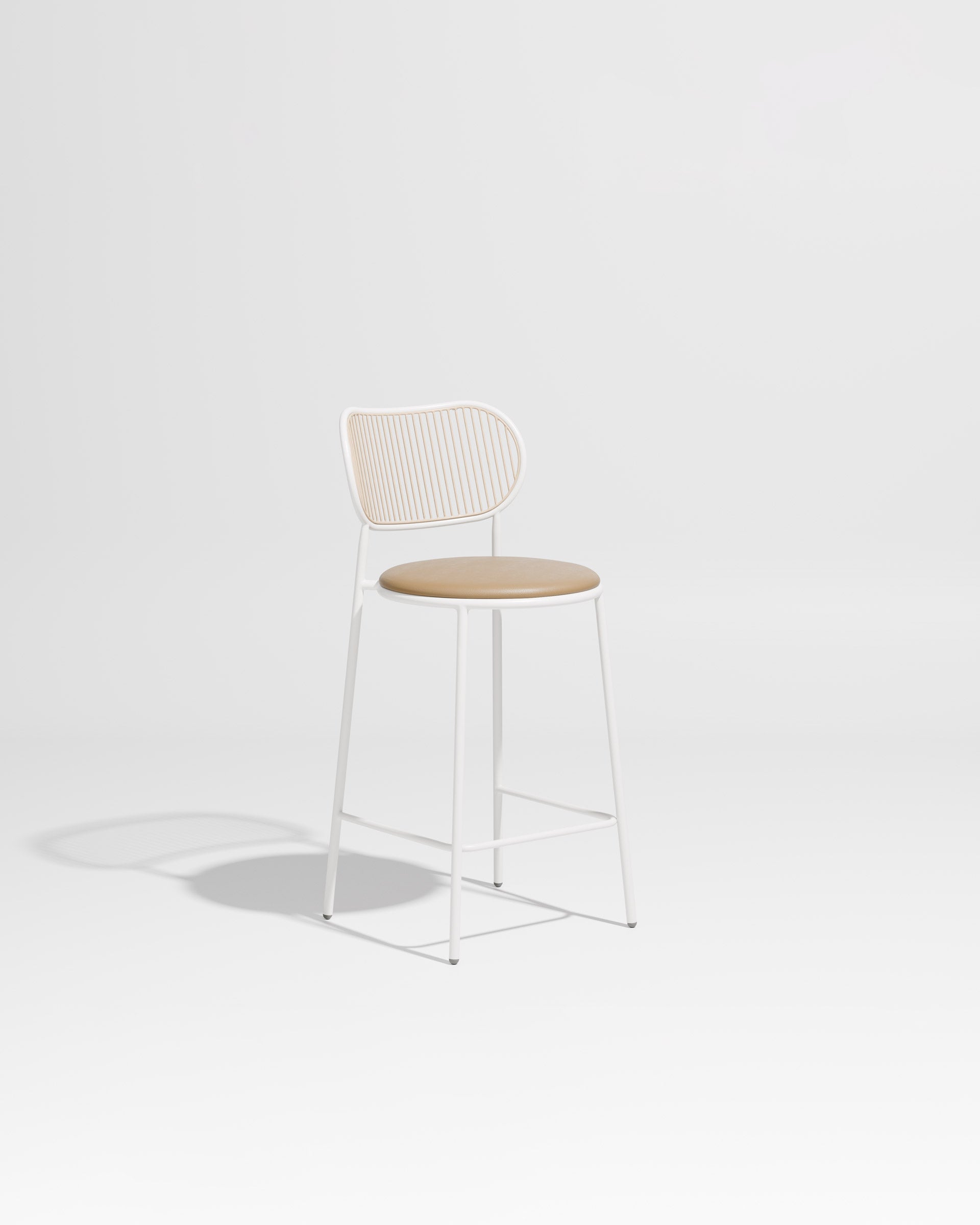 Piper Counter Chair | Gibson Karlo | Stainless Steel | DesignByThem ** White-Beige / Knoll Prairie - 025 (Outdoor Suitable)