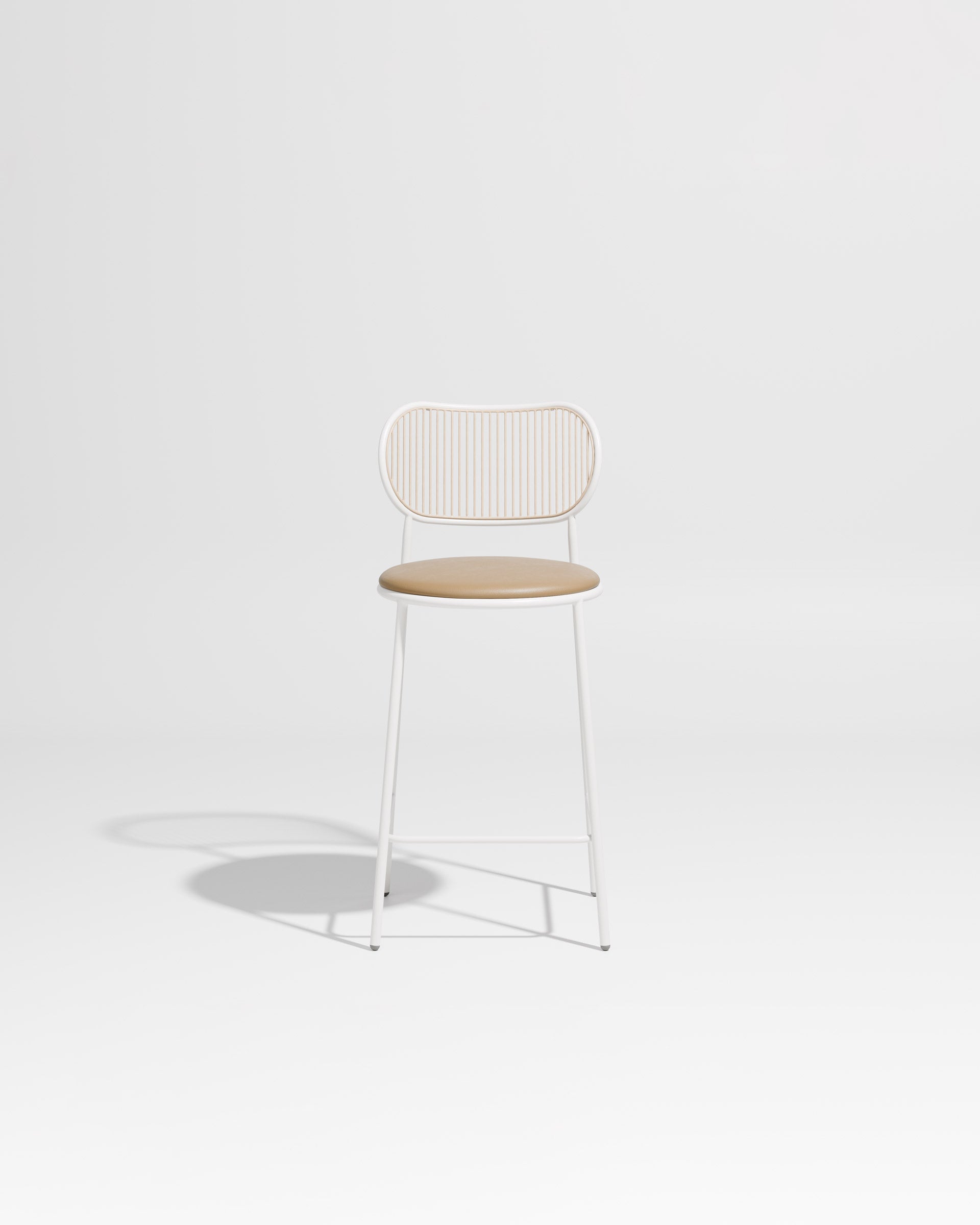 Piper Counter Chair | Gibson Karlo | Stainless Steel | DesignByThem ** White-Beige / Knoll Prairie - 025 (Outdoor Suitable)