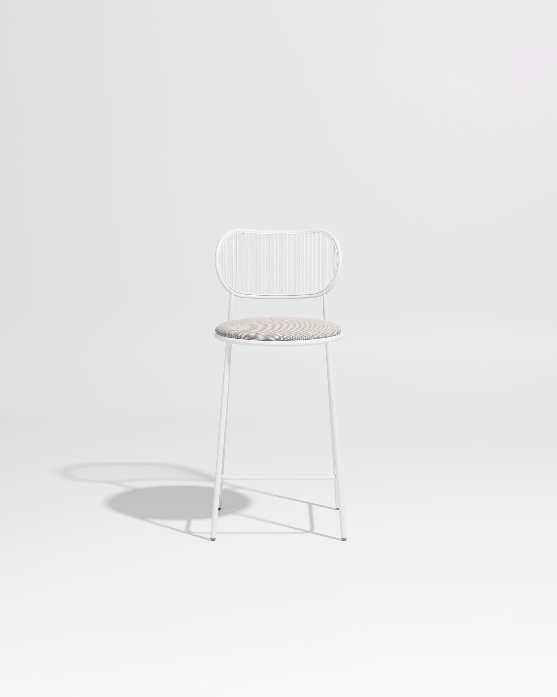 Piper Counter Chair | Gibson Karlo | Stainless Steel | DesignByThem ** White-White / Maharam Merit - 023 (Indoor Only)