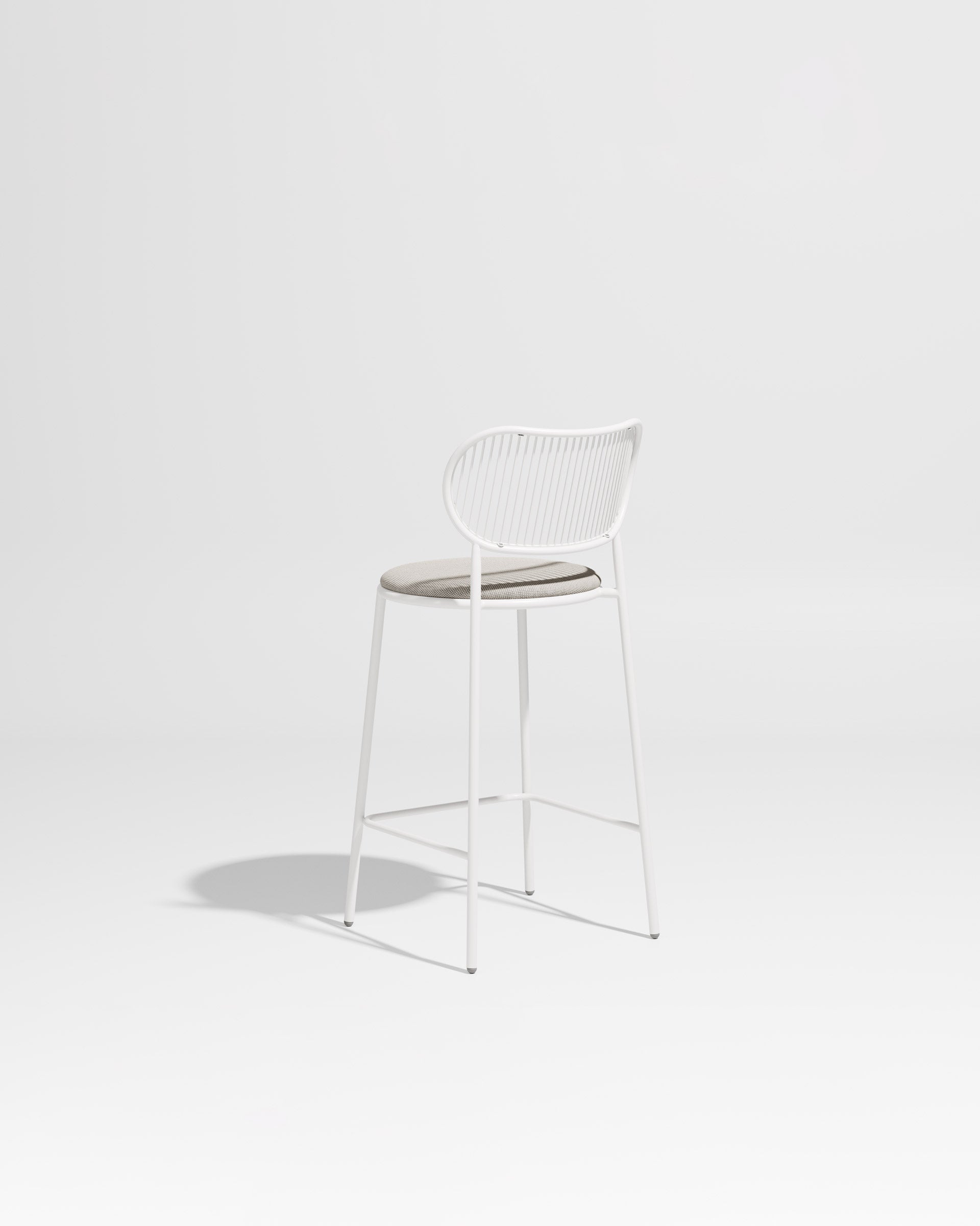 Piper Counter Chair | Gibson Karlo | Stainless Steel | DesignByThem ** White-White / Maharam Merit - 023 (Indoor Only)