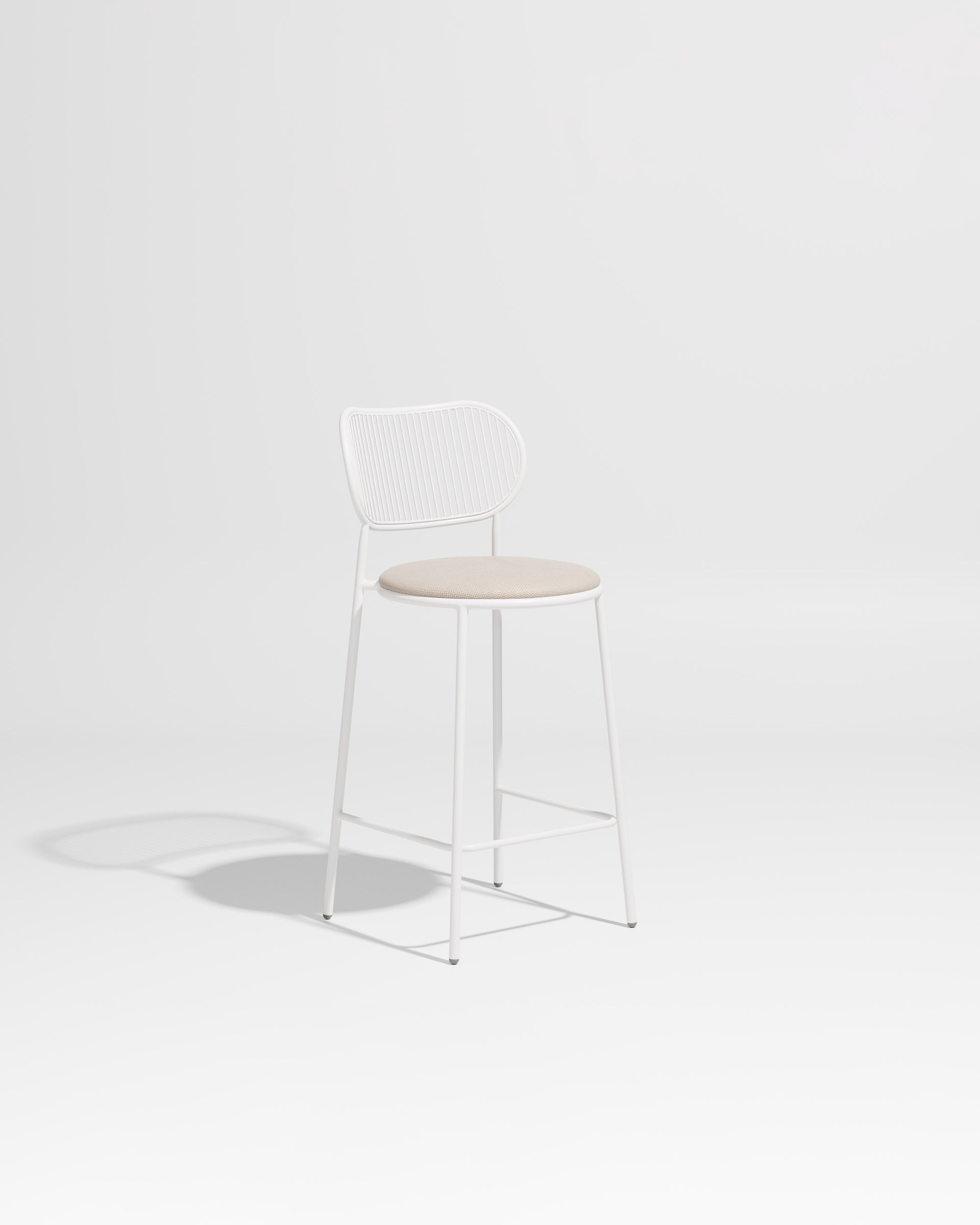 Piper Counter Chair | Gibson Karlo | Stainless Steel | DesignByThem ** White-White / Maharam Merit - 030 (Indoor Only)