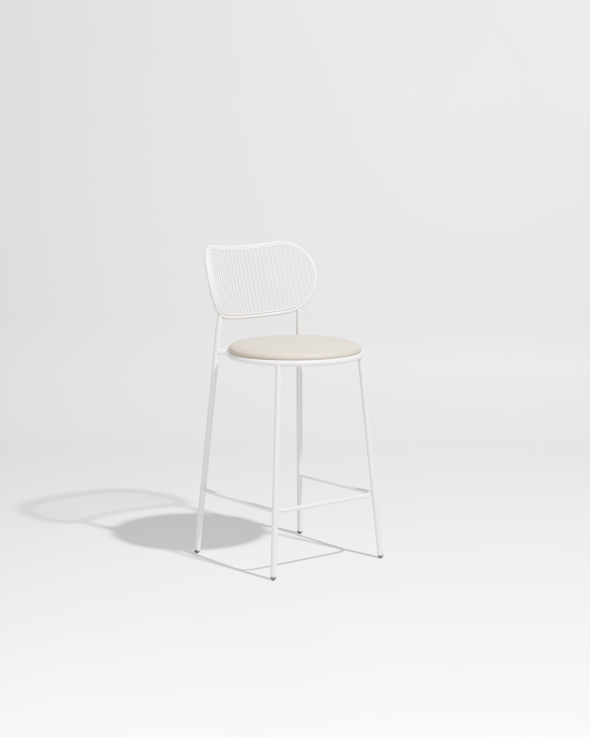 Piper Counter Chair | Gibson Karlo | Stainless Steel | DesignByThem ** White-White / Knoll Prairie - 020 (Outdoor Suitable)