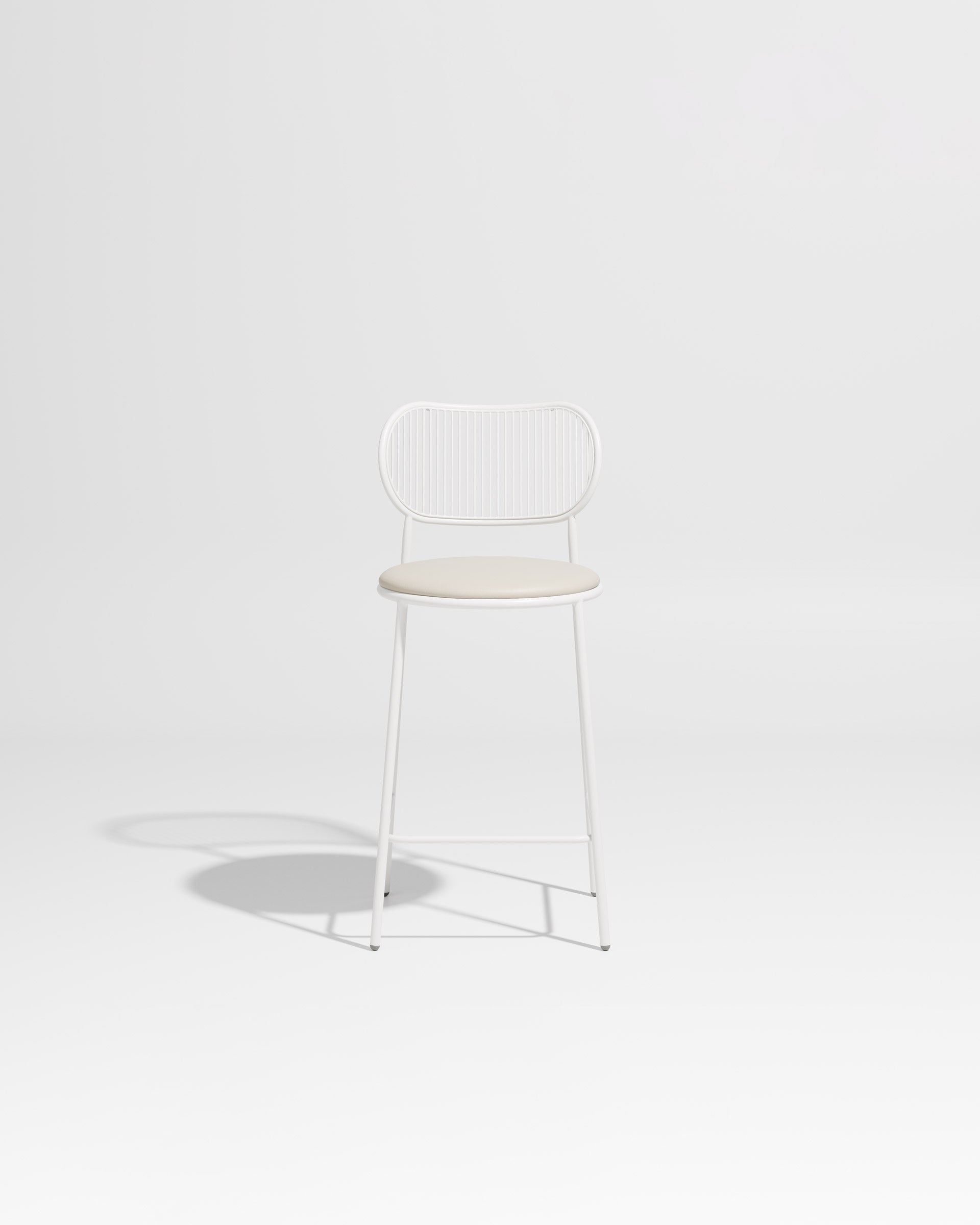 Piper Counter Chair | Gibson Karlo | Stainless Steel | DesignByThem ** White-White / Knoll Prairie - 020 (Outdoor Suitable)