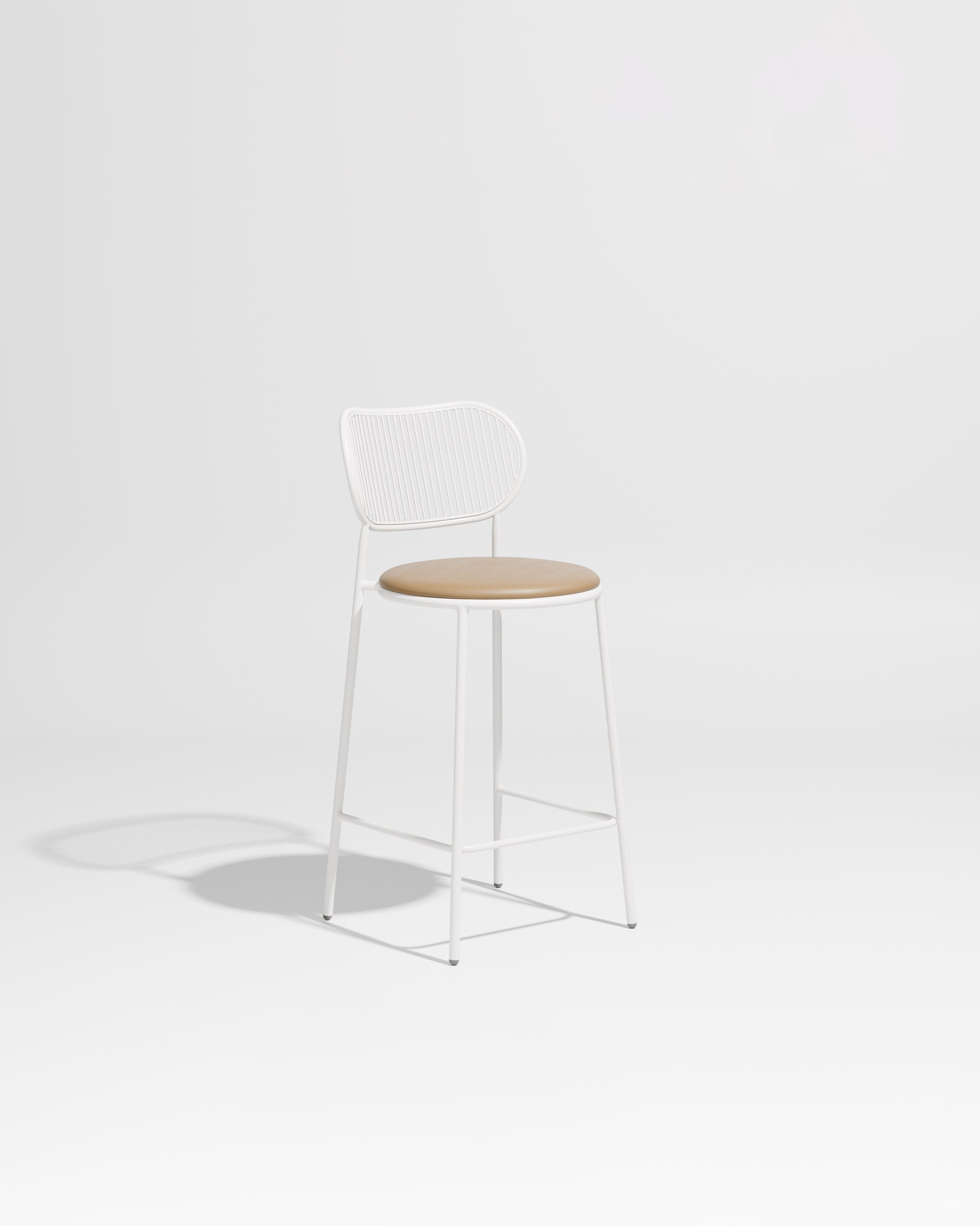 Piper Counter Chair | Gibson Karlo | Stainless Steel | DesignByThem ** White-White / Knoll Prairie - 025 (Outdoor Suitable)