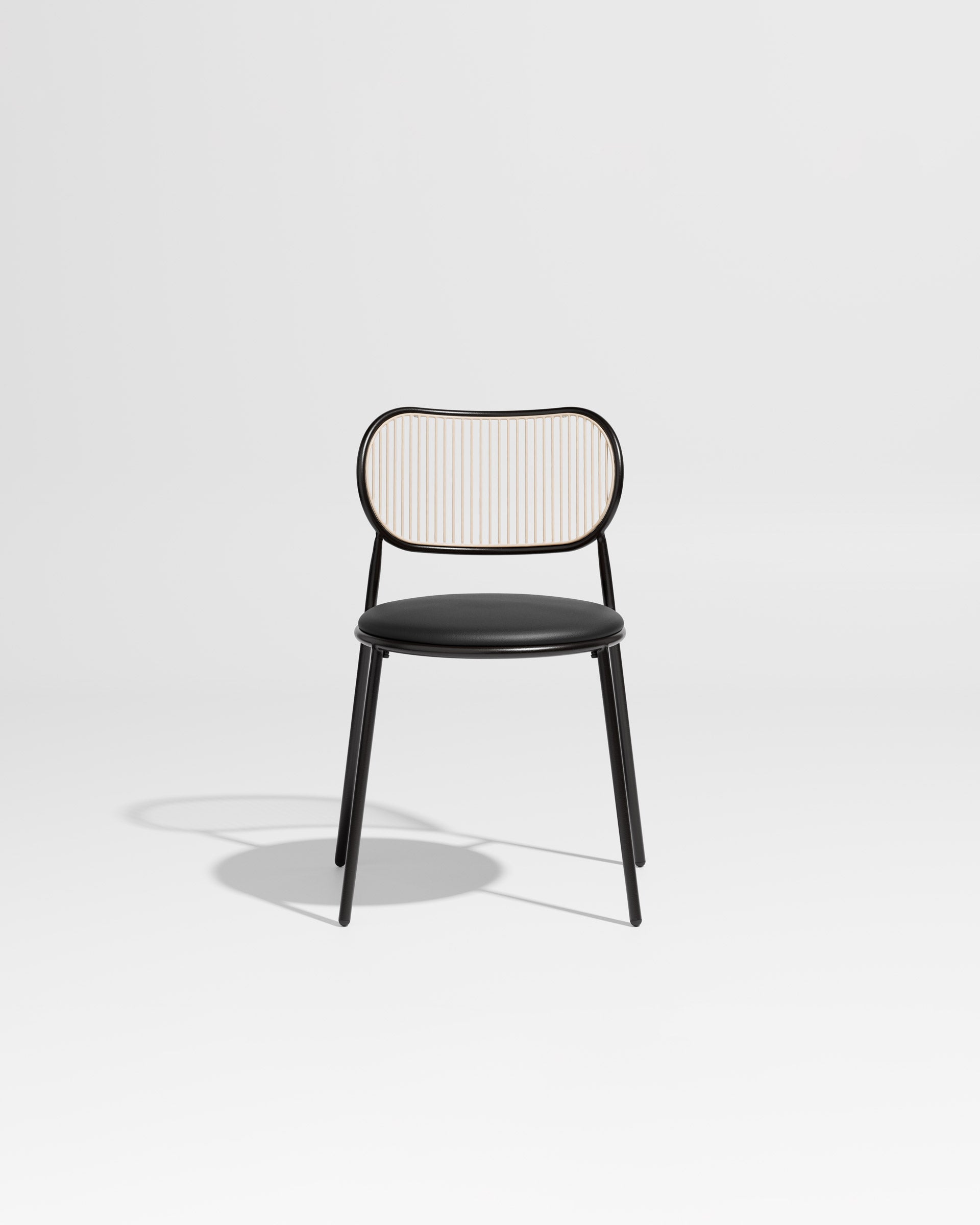 Piper Chair | Gibson Karlo | Dining Stainless Steel | DesignByThem ** Black-Beige / Knoll Prairie - 0018 (Outdoor Suitable)