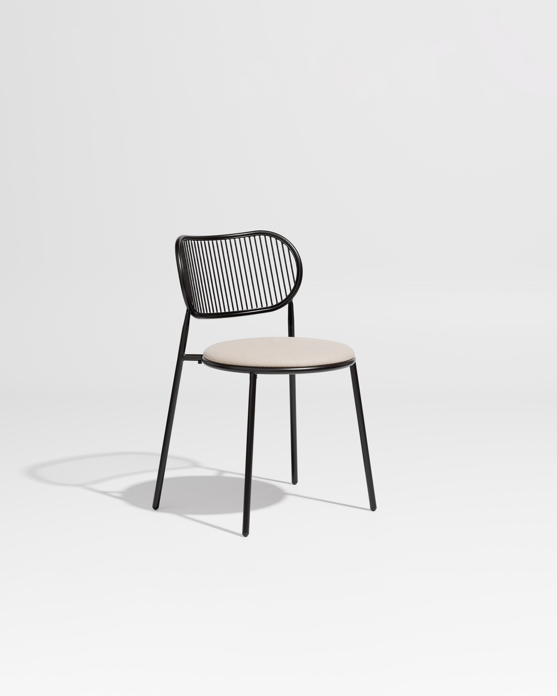 Piper Chair | Gibson Karlo | Dining Stainless Steel | DesignByThem ** Black-Black / Maharam Merit - 0030 (Indoor Only)