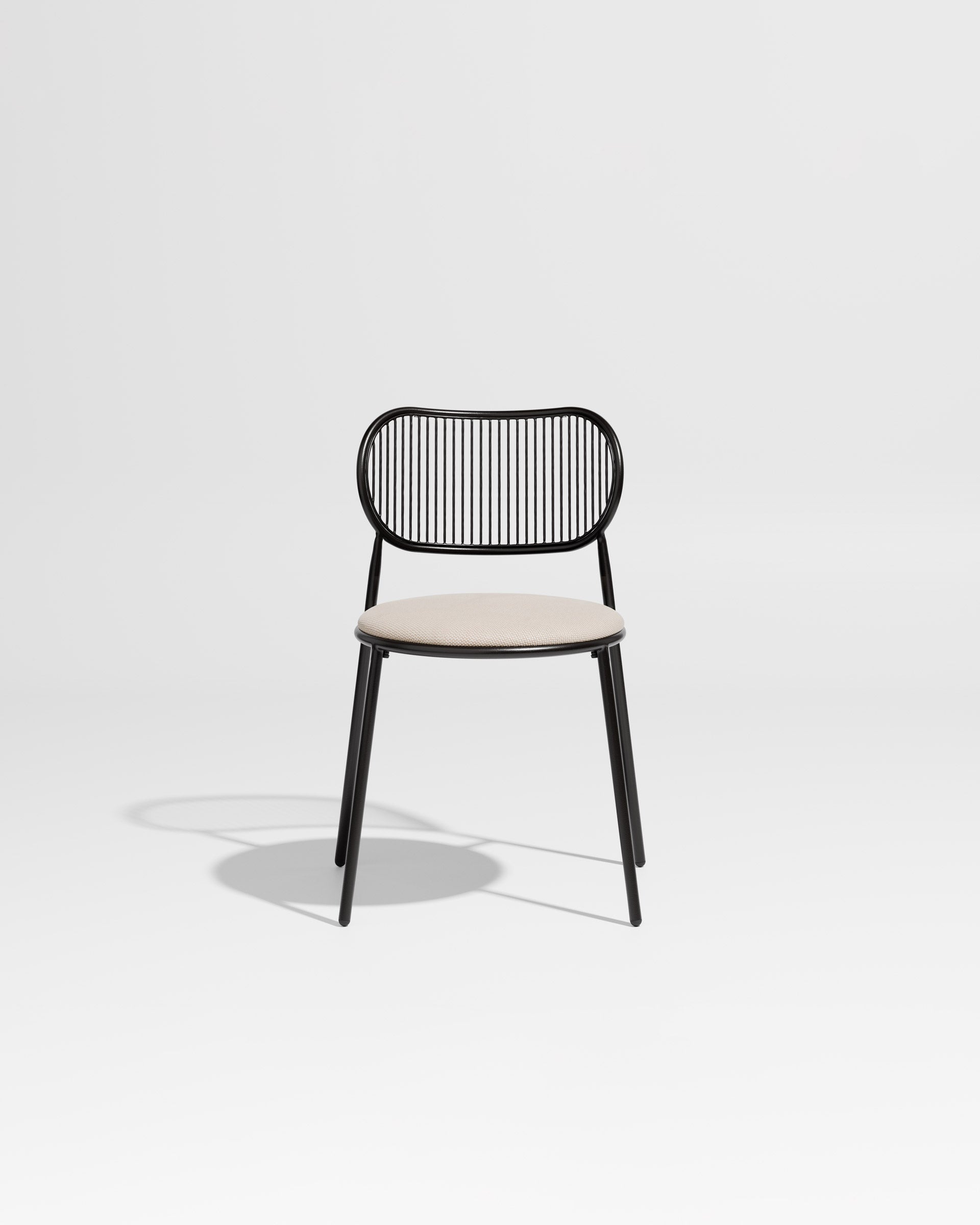 Piper Chair | Gibson Karlo | Dining Stainless Steel | DesignByThem ** Black-Black / Maharam Merit - 0030 (Indoor Only)