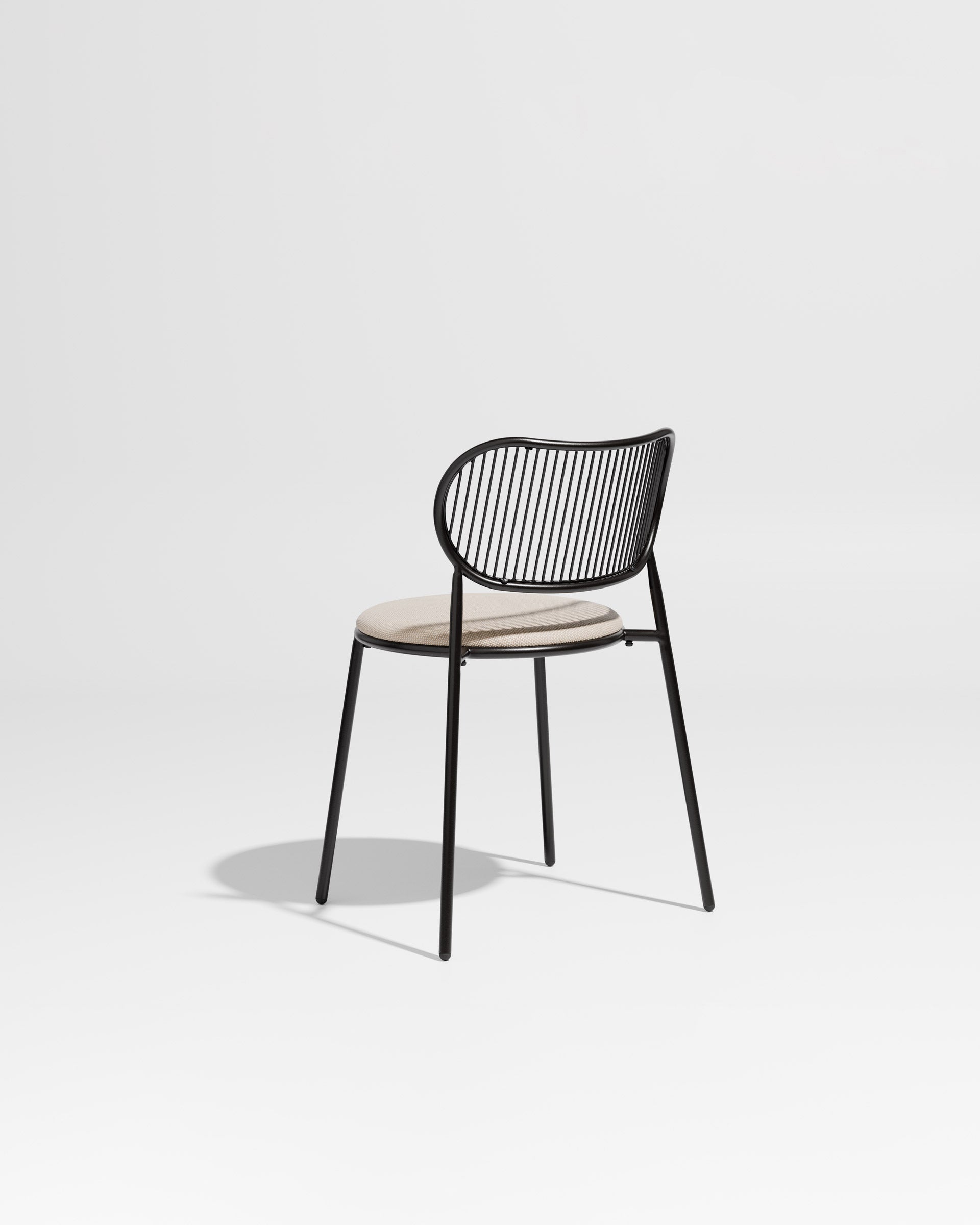 Piper Chair | Gibson Karlo | Dining Stainless Steel | DesignByThem ** Black-Black / Maharam Merit - 0030 (Indoor Only)