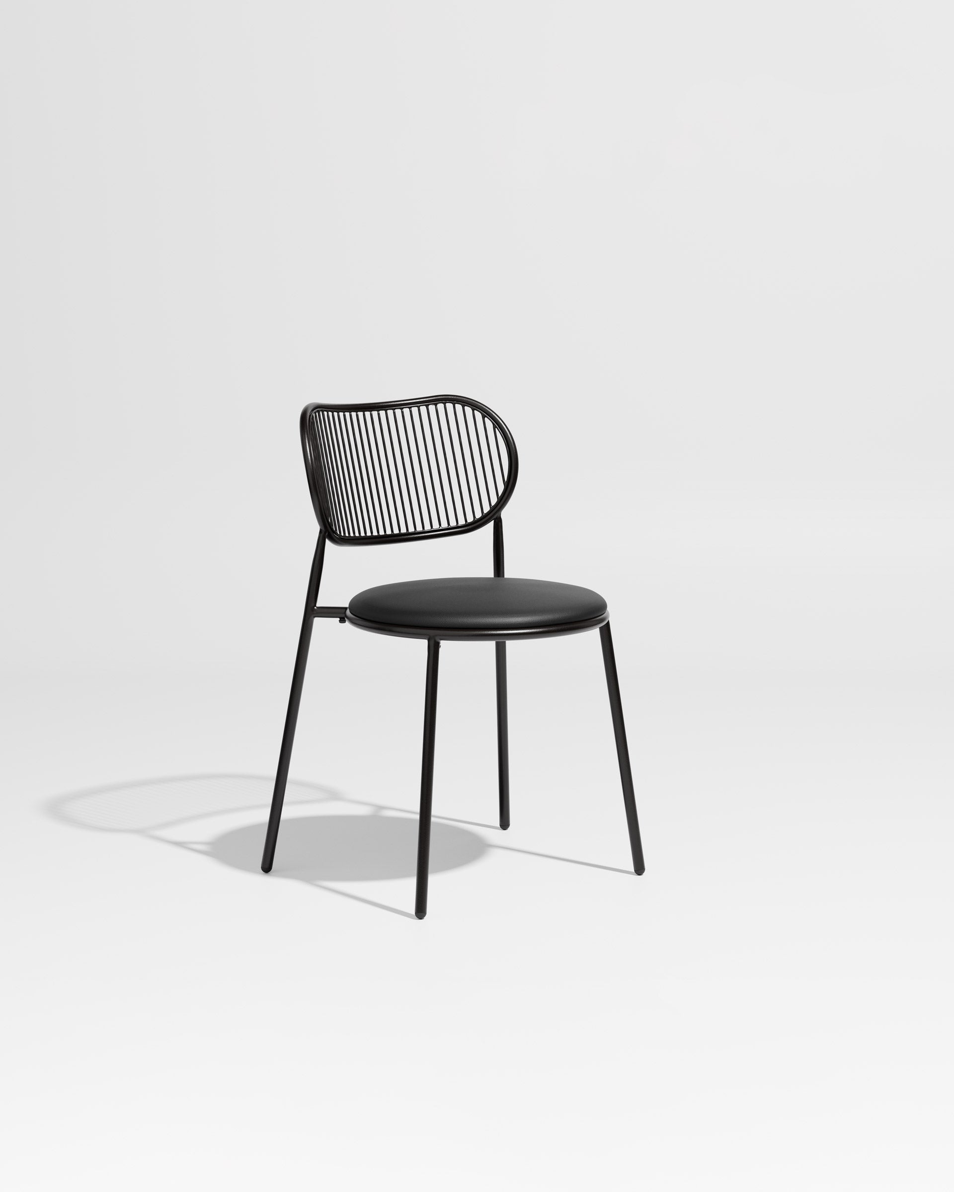 Piper Chair | Gibson Karlo | Dining Stainless Steel | DesignByThem ** Black-Black / Knoll Prairie - 0018 (Outdoor Suitable)