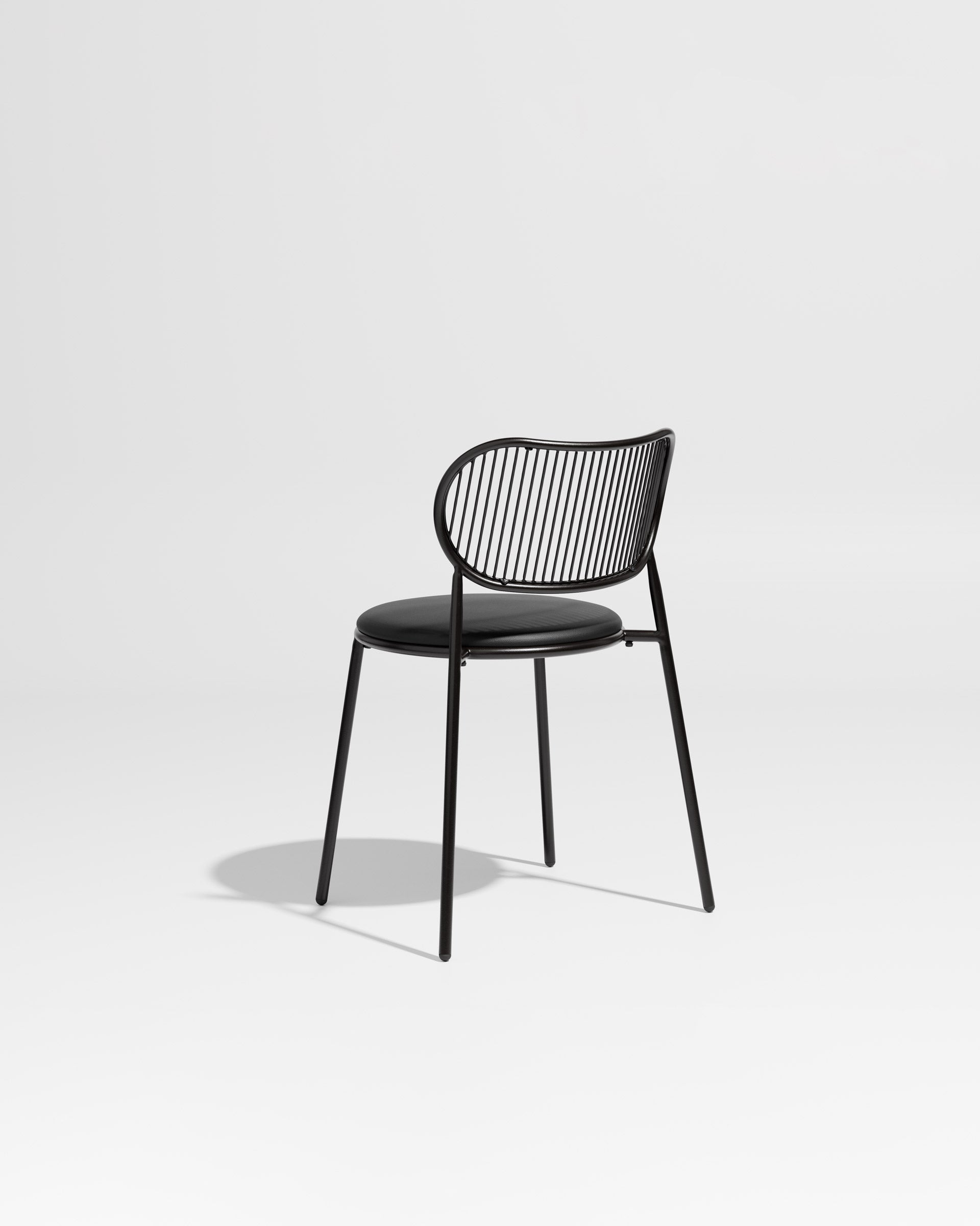 Piper Chair | Gibson Karlo | Dining Stainless Steel | DesignByThem ** Black-Black / Knoll Prairie - 0018 (Outdoor Suitable)