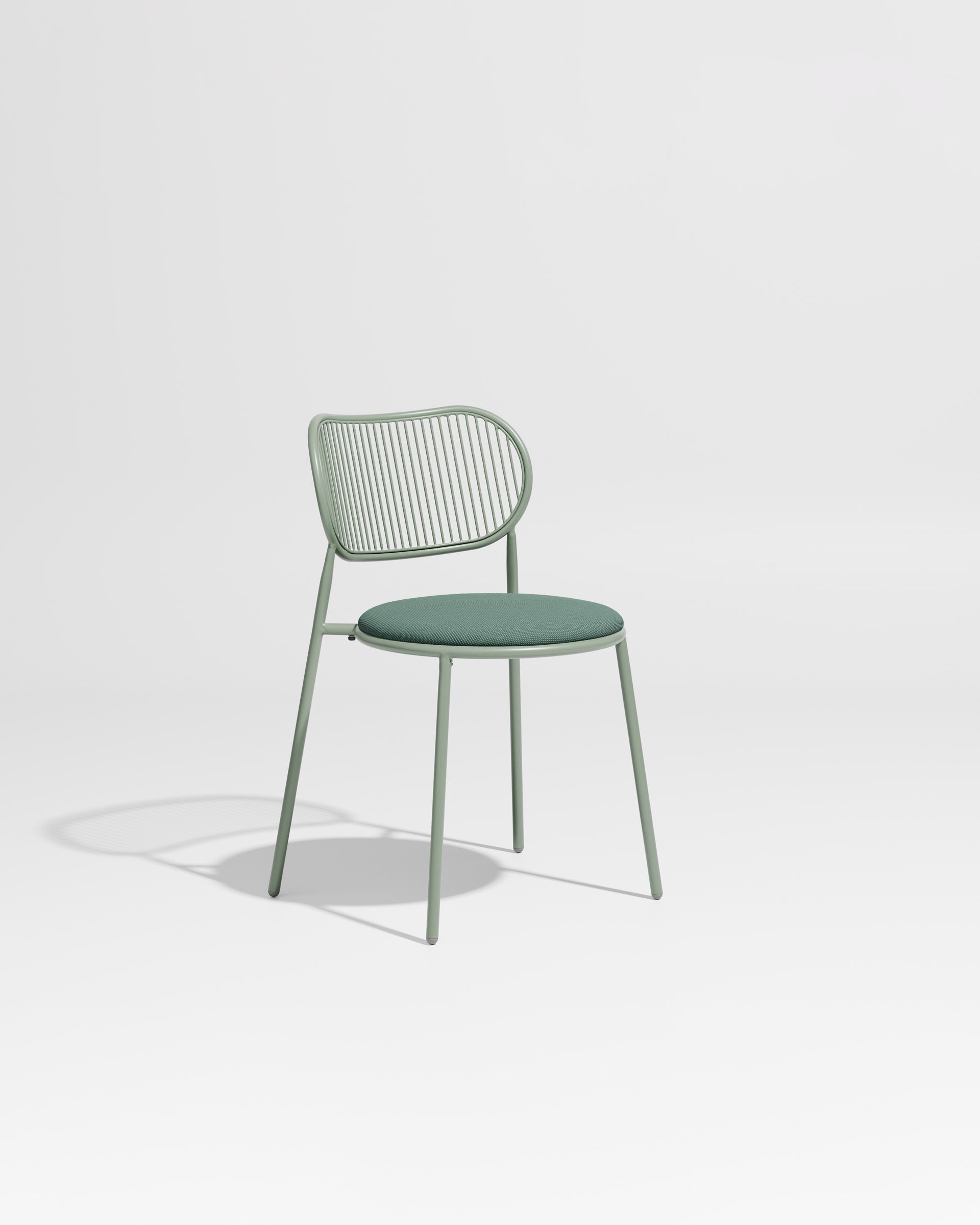 Piper Chair | Gibson Karlo | Dining Stainless Steel | DesignByThem ** Pale Eucalypt / Maharam Merit - 0017 (Indoor Only)